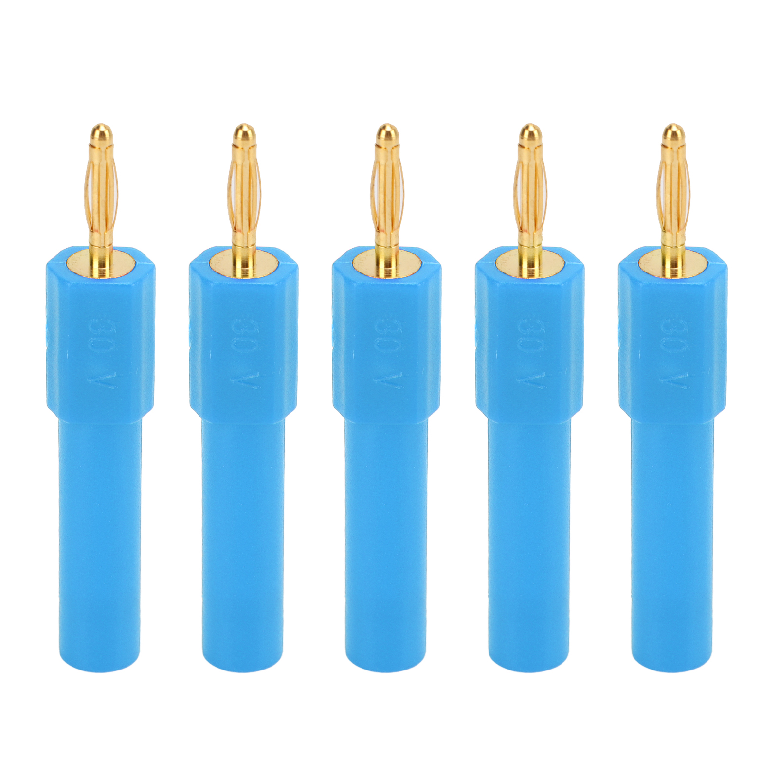 5er-packung Konvertierbare Bananenstecker (2 Mm–4 Mm), Hervorragende Leitfähigkeit, Robuste Verbindung, Blau