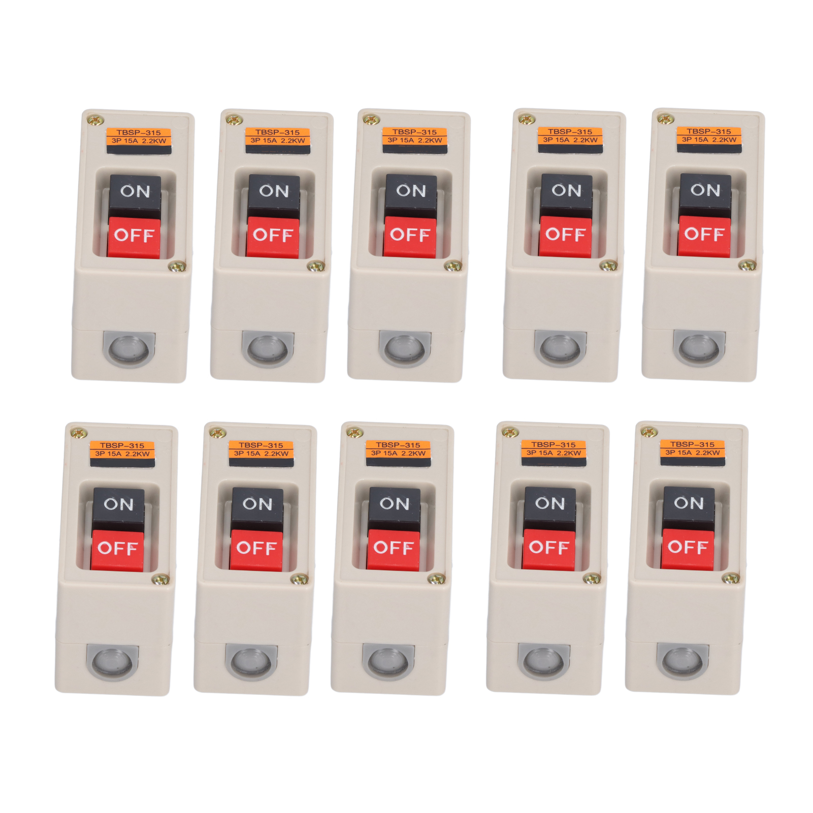 10-teiliger Drucktasten-steuerkasten Mit Ein-/ausschalter, 3-phasig, 380 V, 15 A, Tbsp-315