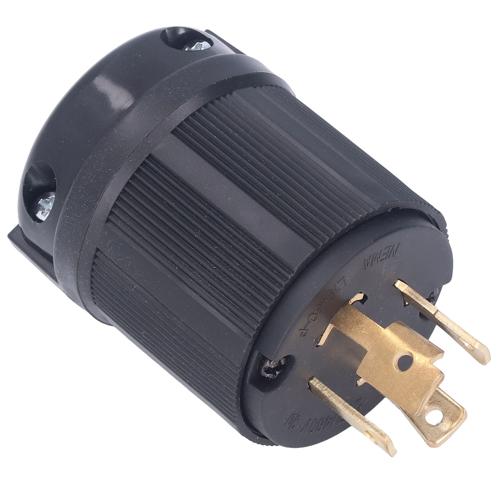 30a 277-480v Stecker, 4-poliger Messing- Und Pa66 Generatoranschluss, Abschließbare Steckdose Für Wäschetrockner, Industrietauglich.
