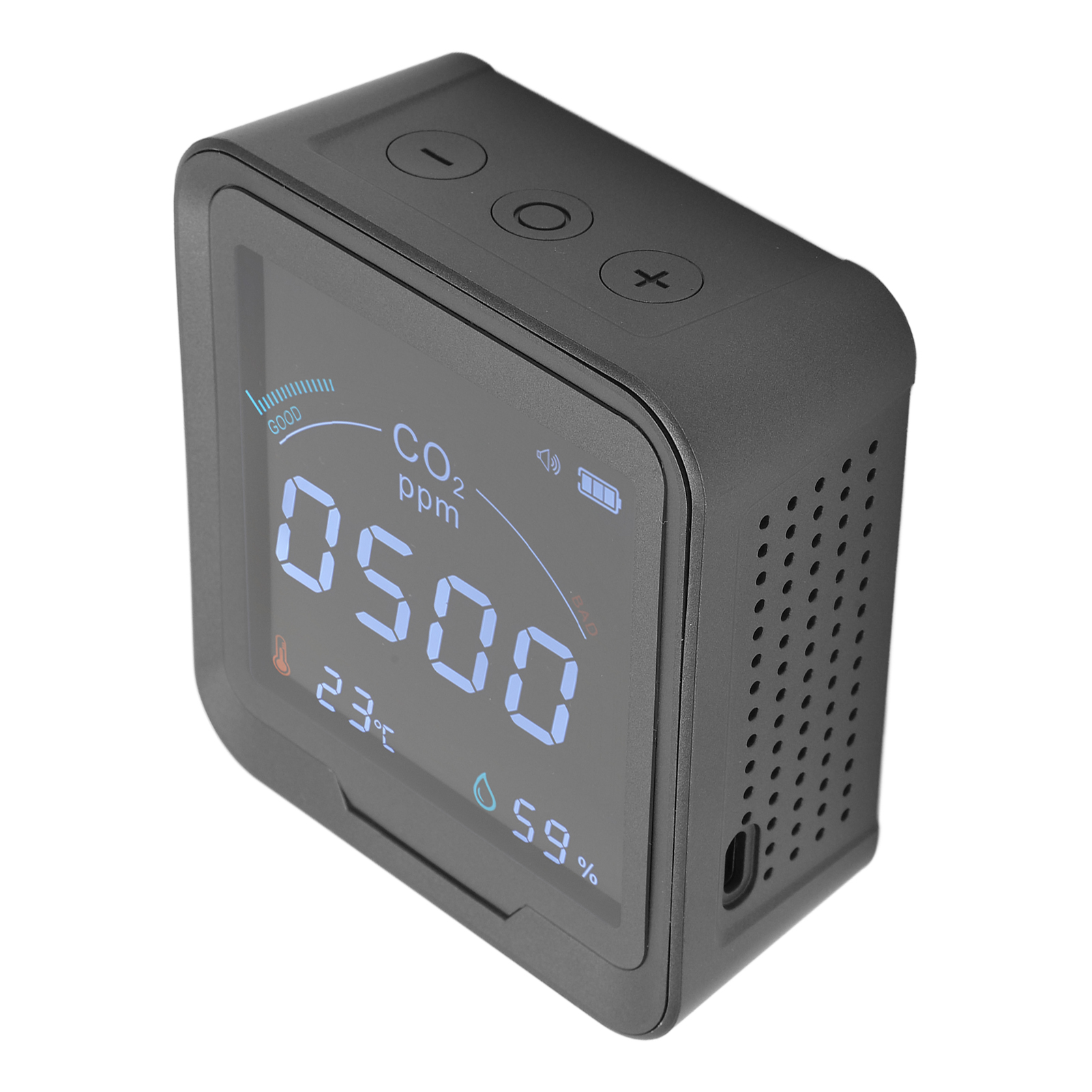 3-in-1 Co2-detektor, Intelligentes Präzisionsmessgerät, Misst Temperatur, Luftfeuchtigkeit Und Luftqualität, Zuverlässiger Sensor