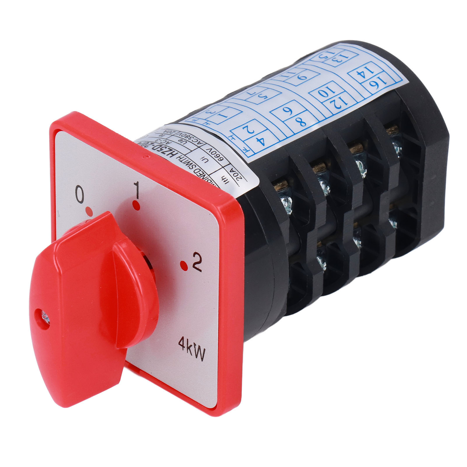 Berm Nockendrehschalter, 3 Positionen, 4 Anschlüsse, Ac 380 V, 20 A, Oberflächenmontage
