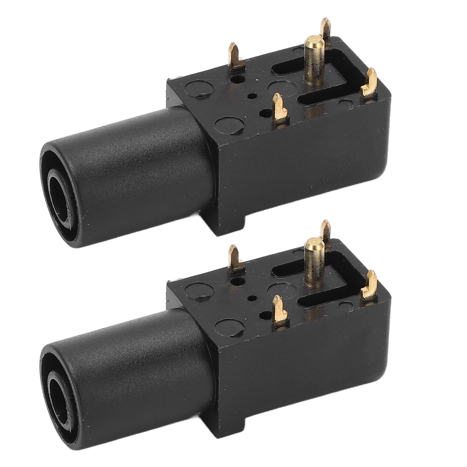 2er-packung 4-mm-bananenstecker Zum Löten, Leiterplattenanschluss, Hervorragende Leitfähigkeit, Sicher Für Multimeter Und Spannungsprüfung, Schwarz