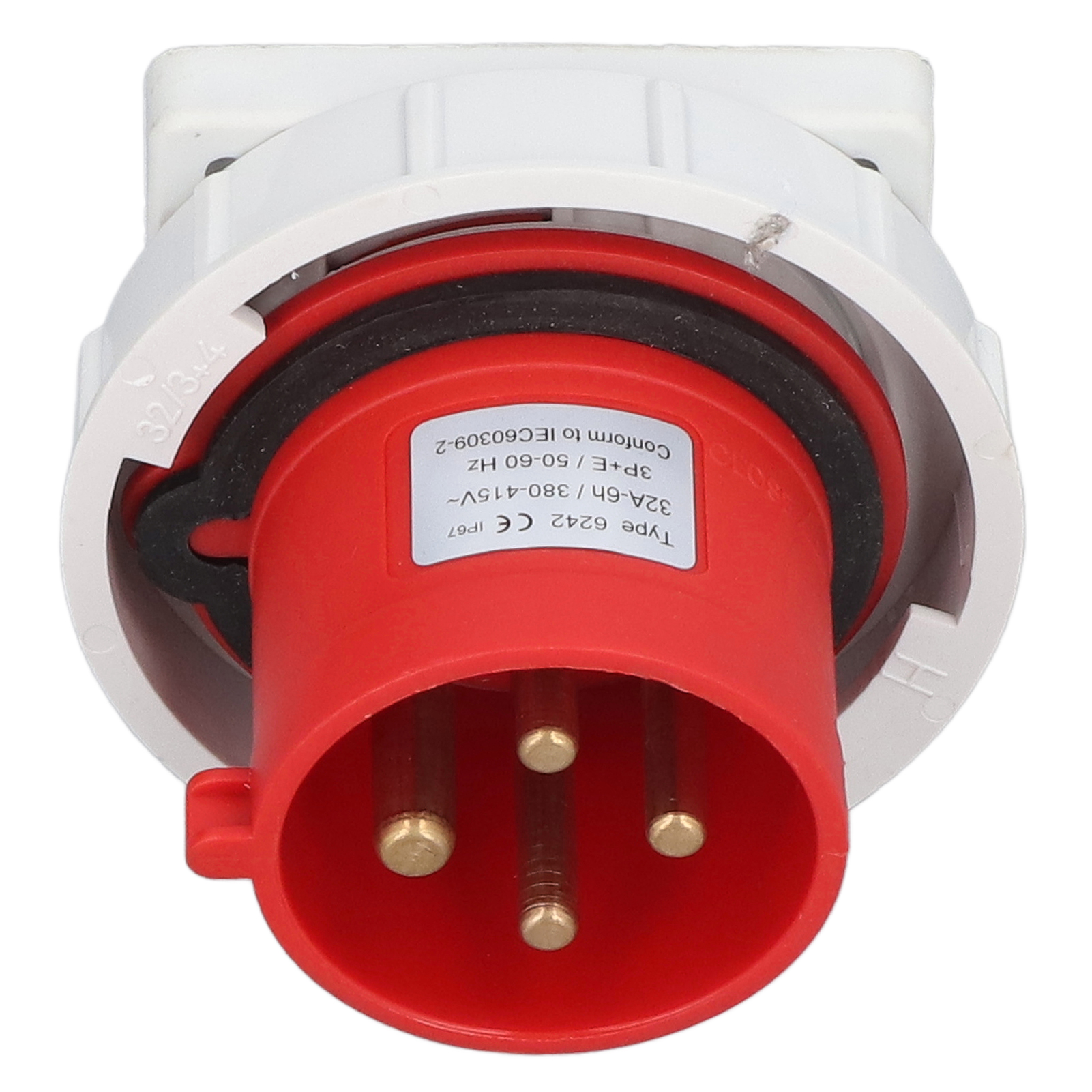 Wasserdichter Industriestecker, 4-polig, Nylon/messing, 32-a-flugzeugstecker (3p+e), Netzspannung 380–415 V, Schutzart Ip67, Für Den Professionellen Einsatz