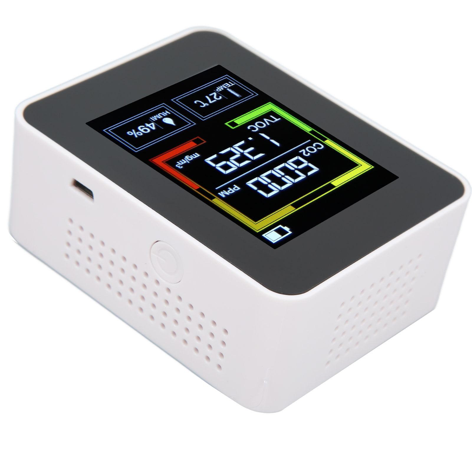 4-in-1 Smart Co2-detektor, Tragbarer Luftqualitätsmonitor Von Tovc, Weißes Thermometer Und Hygrometer, Kohlendioxidmessung, Präziser Sensor Für Zuhause.