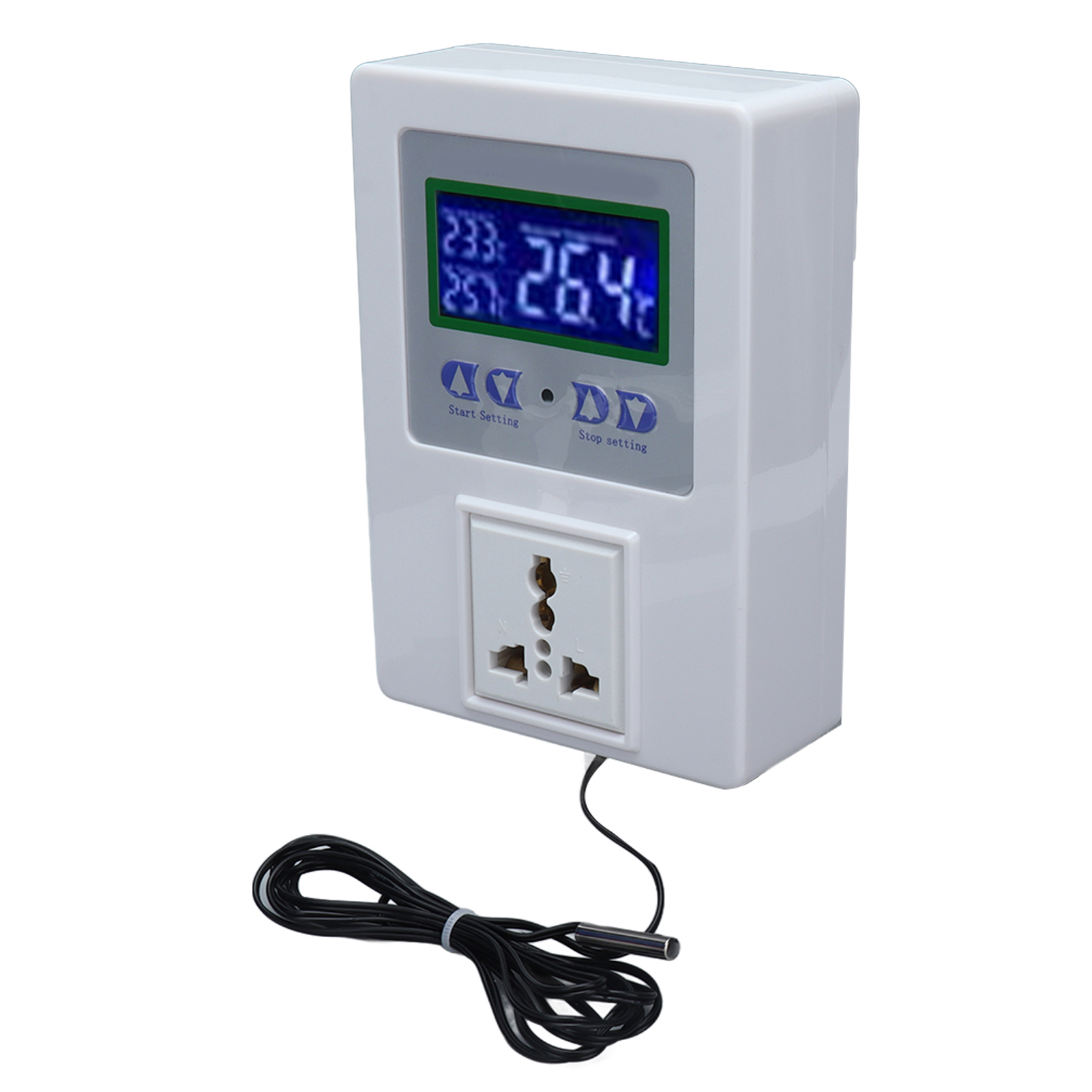 Digitales Led-thermostat Mit Fühler, Vorverdrahteter Temperaturregler, 110–240-v-eu-stecker, Ac-regler Für Heizung