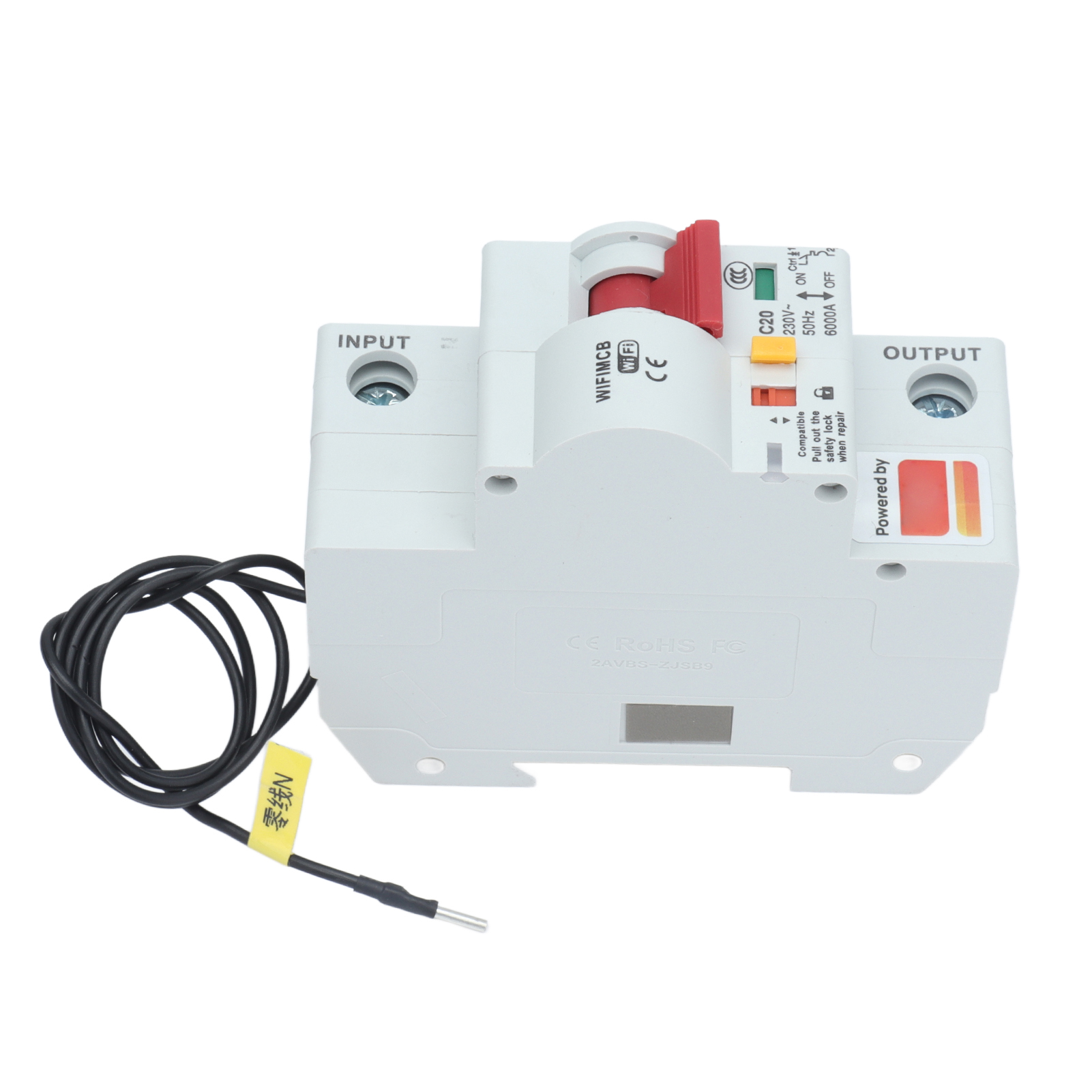 Intelligenter Wifi 1p Bluetooth-leistungsschalter, Fernschalter, Feuerfestes Gehäuse, Ac 220v 20a, Stromkreisschutz.
