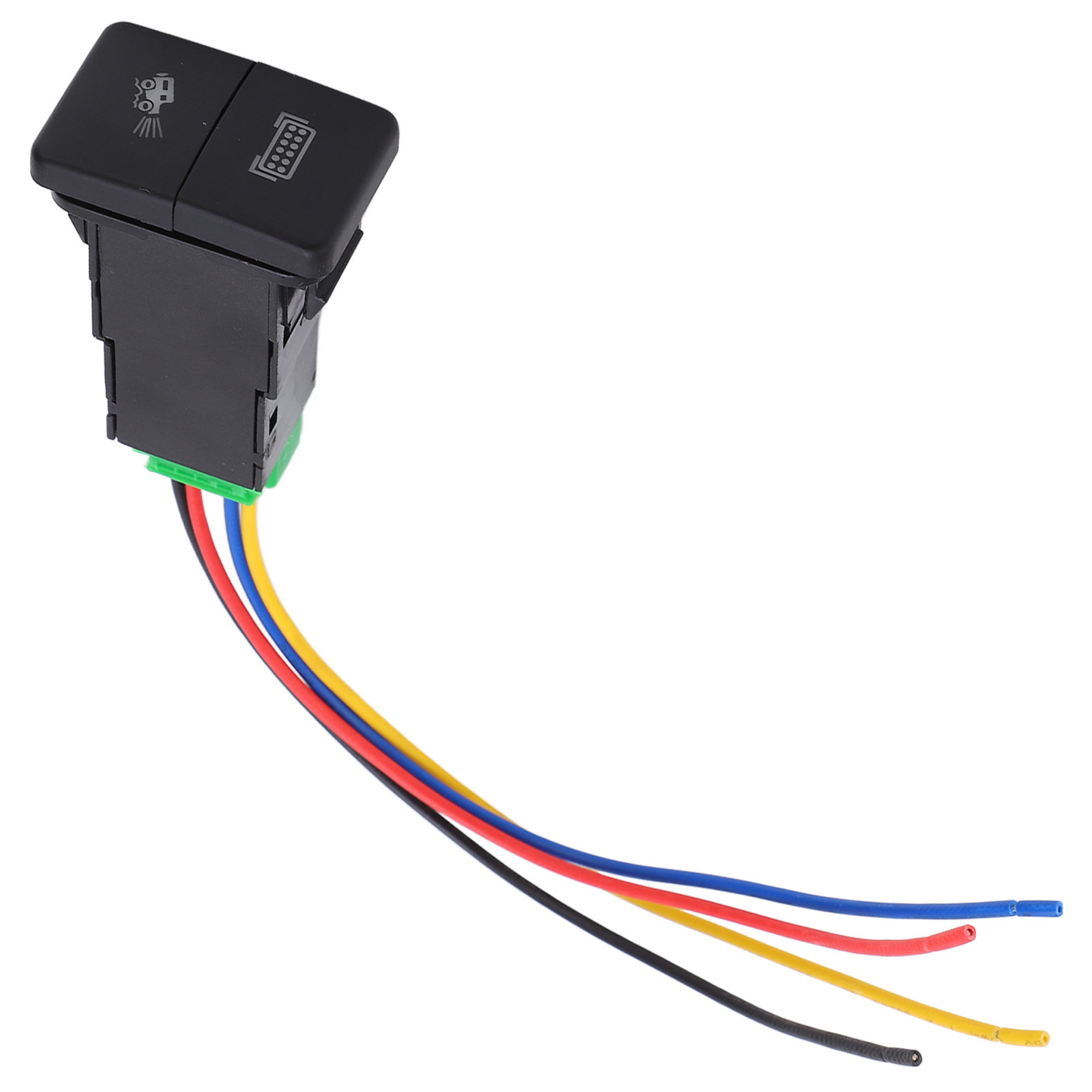Nebelscheinwerferschalter Mit Kabel, Vorgebohrtes Loch, Stabil, Hitzebeständig, Polierte Oberfläche, Doppeldruckknopf, Für Fahrzeuge
