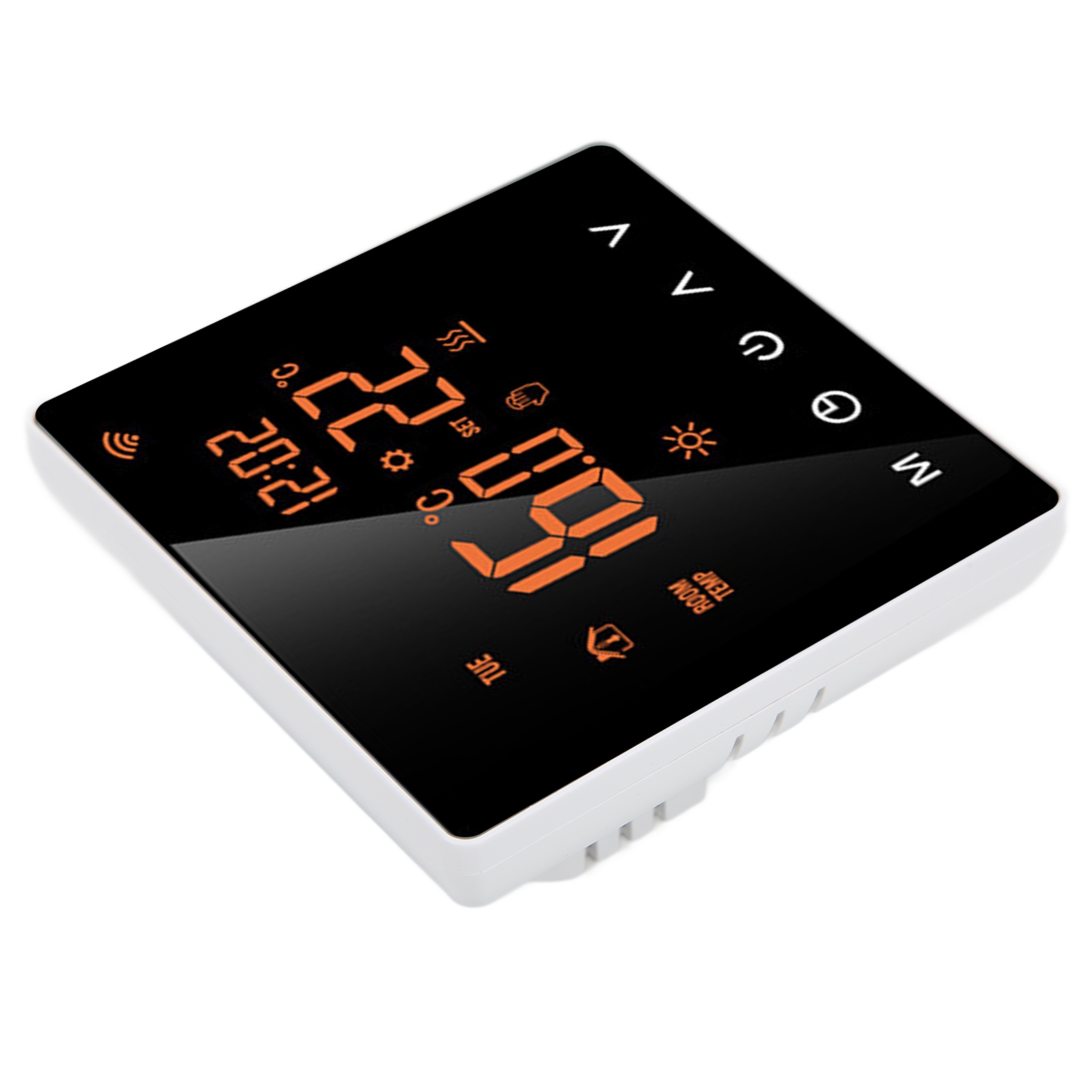 Me81h Wlan-smart-thermostat, Orangefarbenes Lcd-display, Weiße Tasten, Elektrischer Und Wandmontierter Fußbodenheizungsregler, Heizkessel, Tuya-kompatibel, 230 V Wechselstrom, 16 A