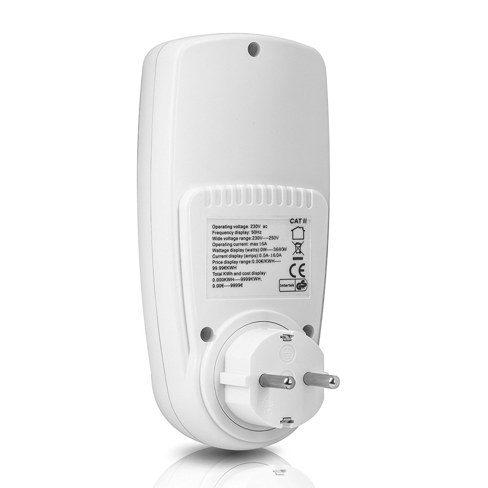 Intelligente Steckdose Mit Stromverbrauchsanzeige, 230 V Ac, Digitalem Lcd-display, Energiezähler Mit Leistungsmessung (0,5 W), Wattmeterstecker Zum Energiesparen, 1 Stück.