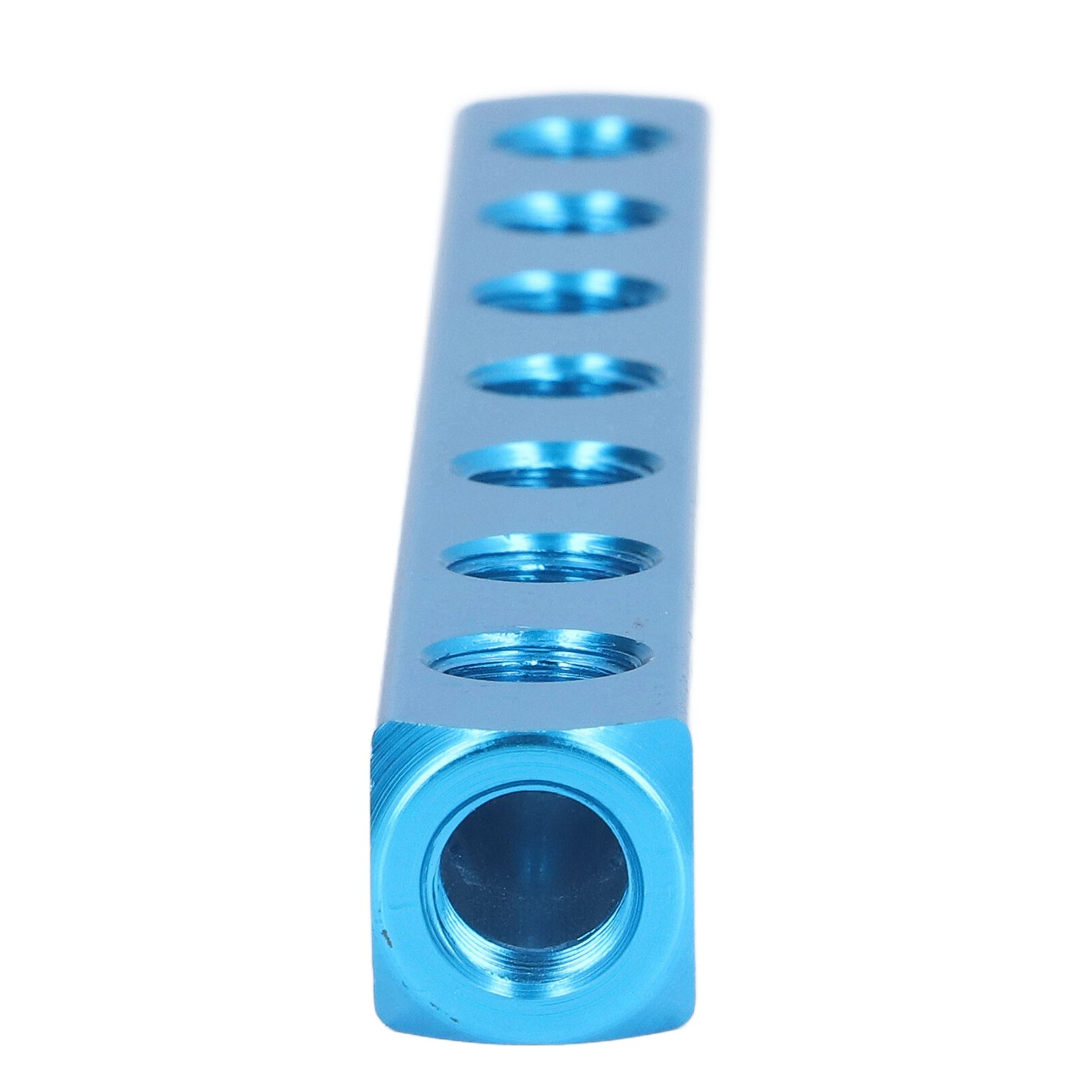 Pneumatischer Verteilerblock Aus Al-7 Aluminium, 7-facher Luftverteiler Für Automatisierungsanlagen, Robuster Verteilerblock.