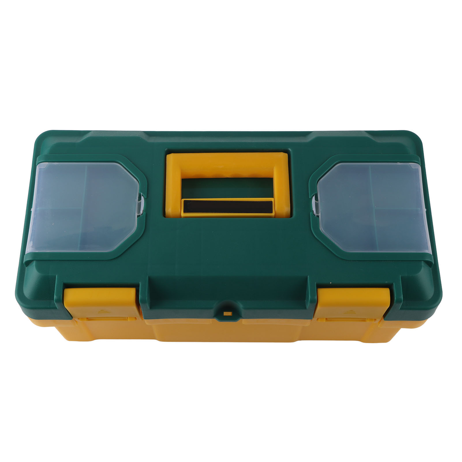 Tragbarer Kfz-werkzeugkasten Mit Herausnehmbarer Ablage, Aufbewahrungsbox Für Ersatzteile, Gelb-grüner Koffer 40x20x19cm (17 Zoll)