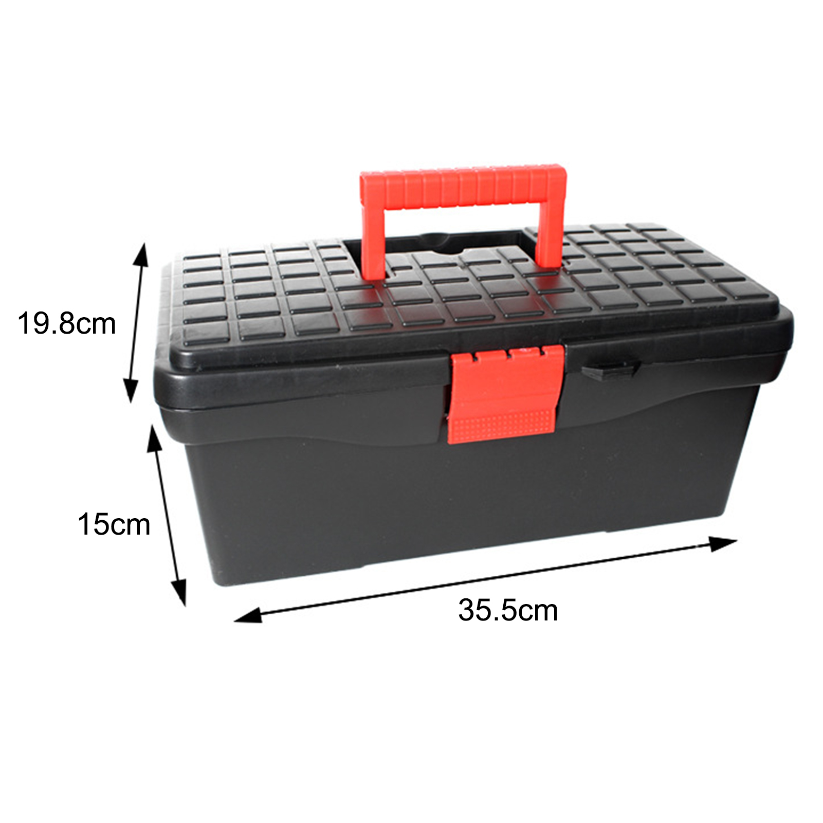 Tragbarer 2-stöckiger Werkzeugkasten Für Elektriker, Heimwerkerbedarf, 35,5 Cm (14 Zoll) Große Schwarze Kunststoffbox Mit Stabilem Verschluss, 36,5 X 18,5 X 17,5 Cm, Organizer Für Haushaltsgeräte