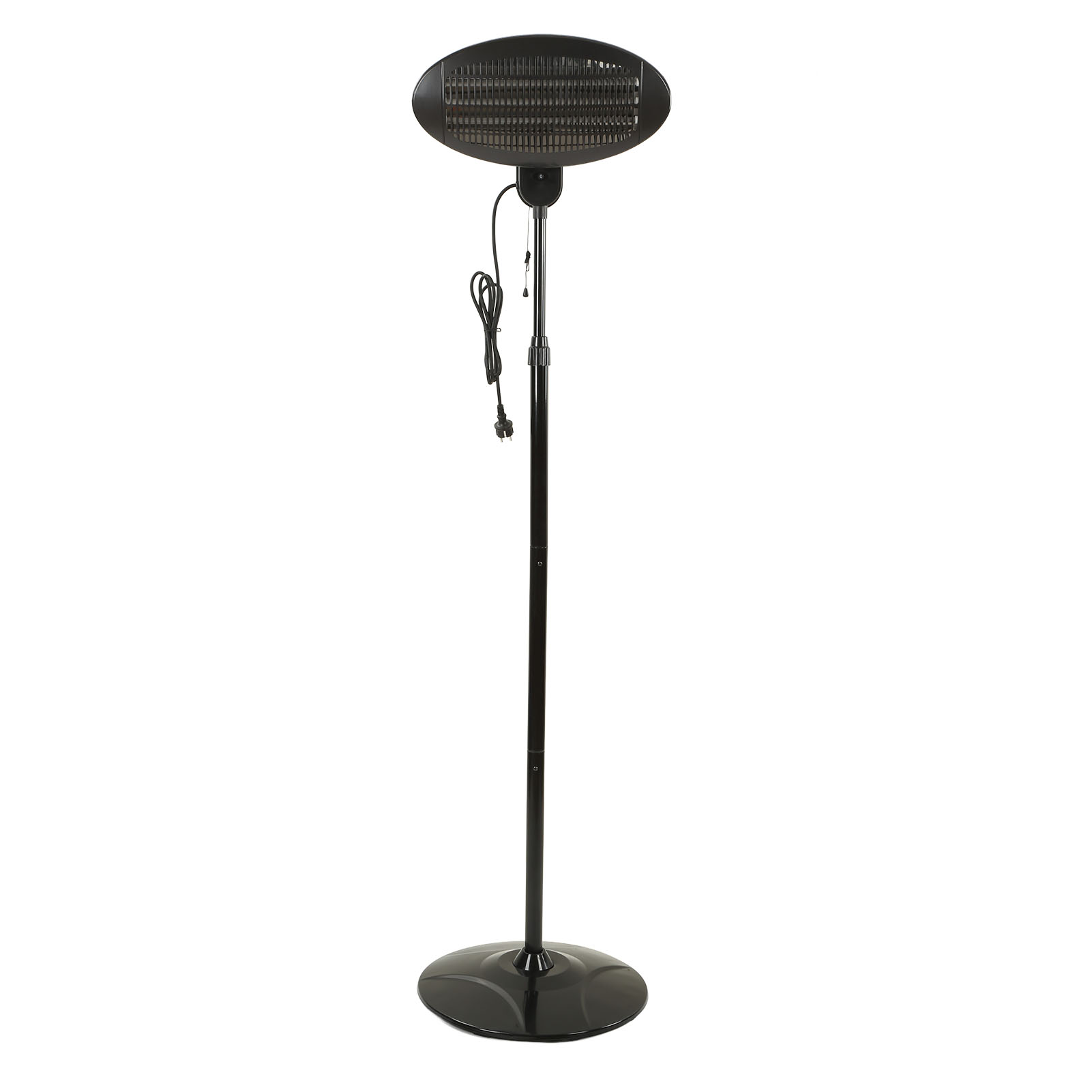 Terrassenheizstrahler 650 W, 1300 W, 2000 W, Ipx4 Wasserdicht, Höhenverstellbar, 45° Neigbar, Leiser Betrieb, Außenständer, 220–240 V Eu-stecker