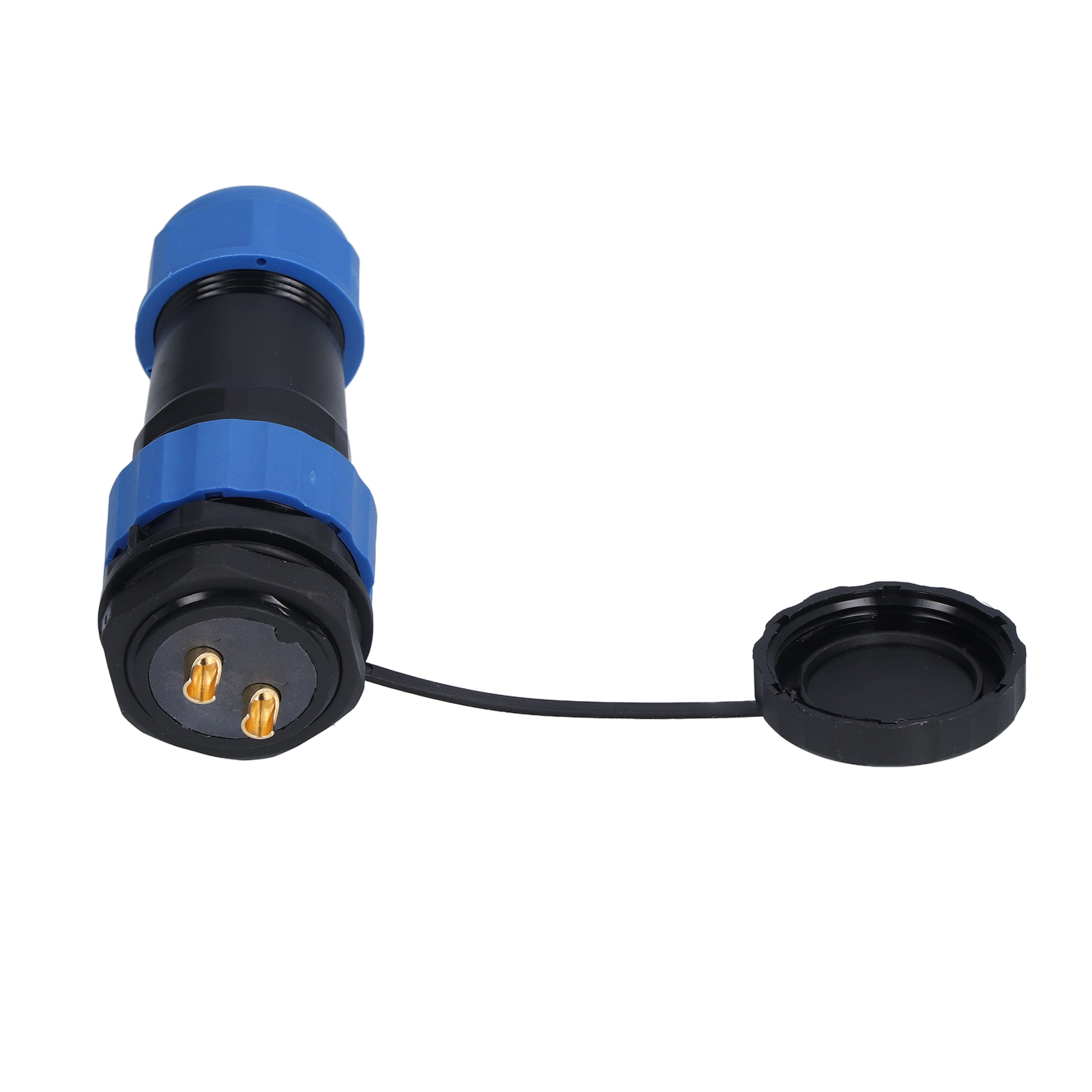 Ip68 Wasserdichter Industriestecker Mit Rückseitiger Mutter, 380 V, 45 A, Für Sp2-polige Luftfahrtkabel