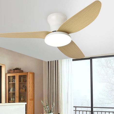 100 Cm Led-deckenventilator Mit Beleuchtung, Design-deckenventilator Mit Fernbedienung, App-steuerung, 6 Geschwindigkeitsstufen, Energiesparender Gleichstrommotor, Holz