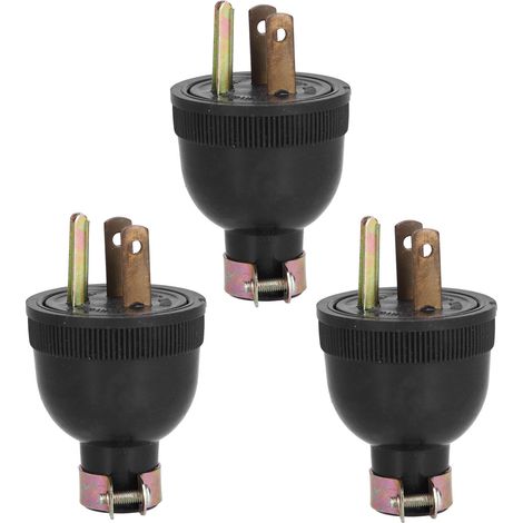 Kompakter 3-poliger Us-stecker (3er-pack), Rutschfester Kunststoff, Tragbar Für 168°f Und 170°f, Us-250-v-stecker