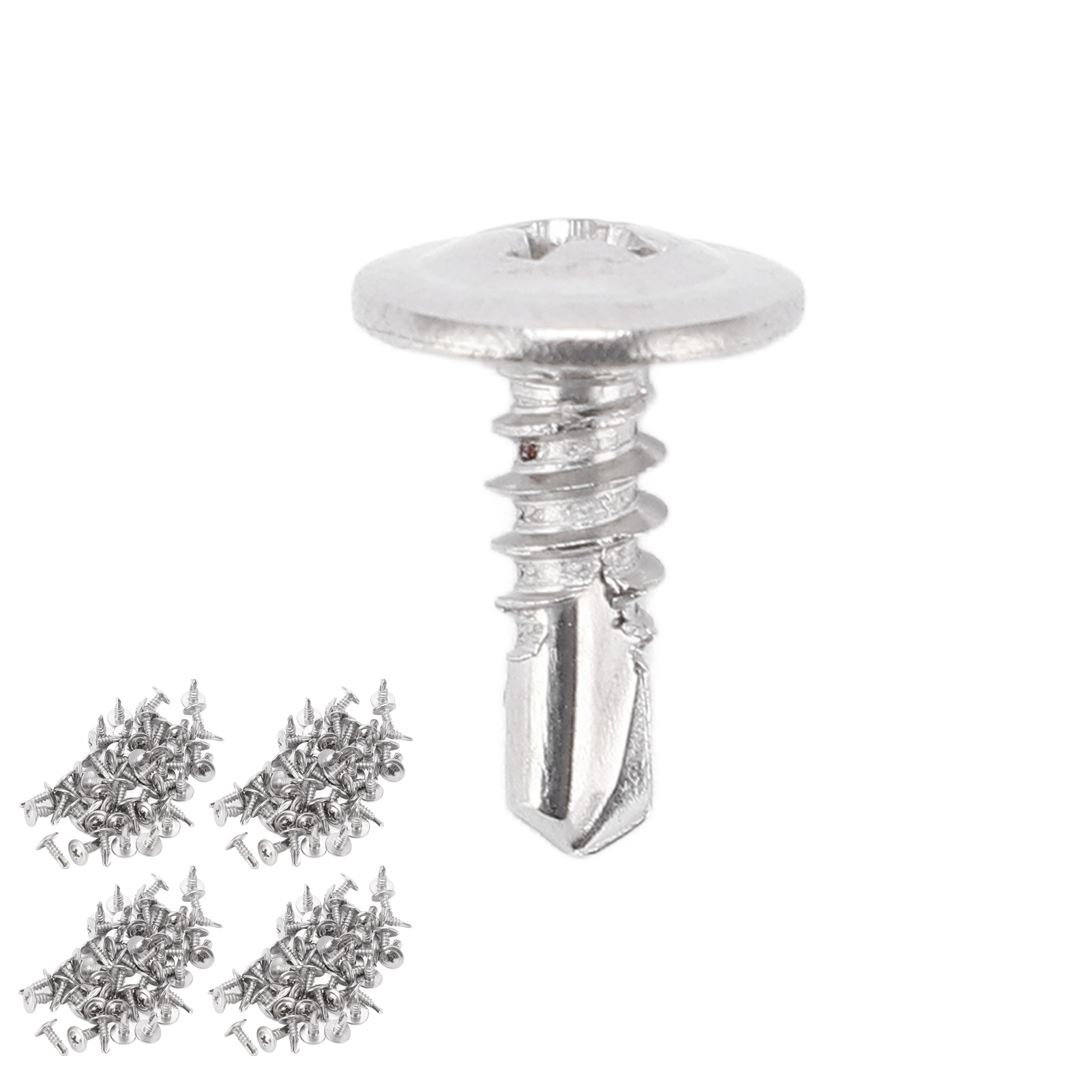 Selbstbohrende Holzschrauben M4, 2 X 13 Mm Flachkopf Mit Unterlegscheibe, 200 Stück Aus Edelstahl, Robustes Befestigungsset