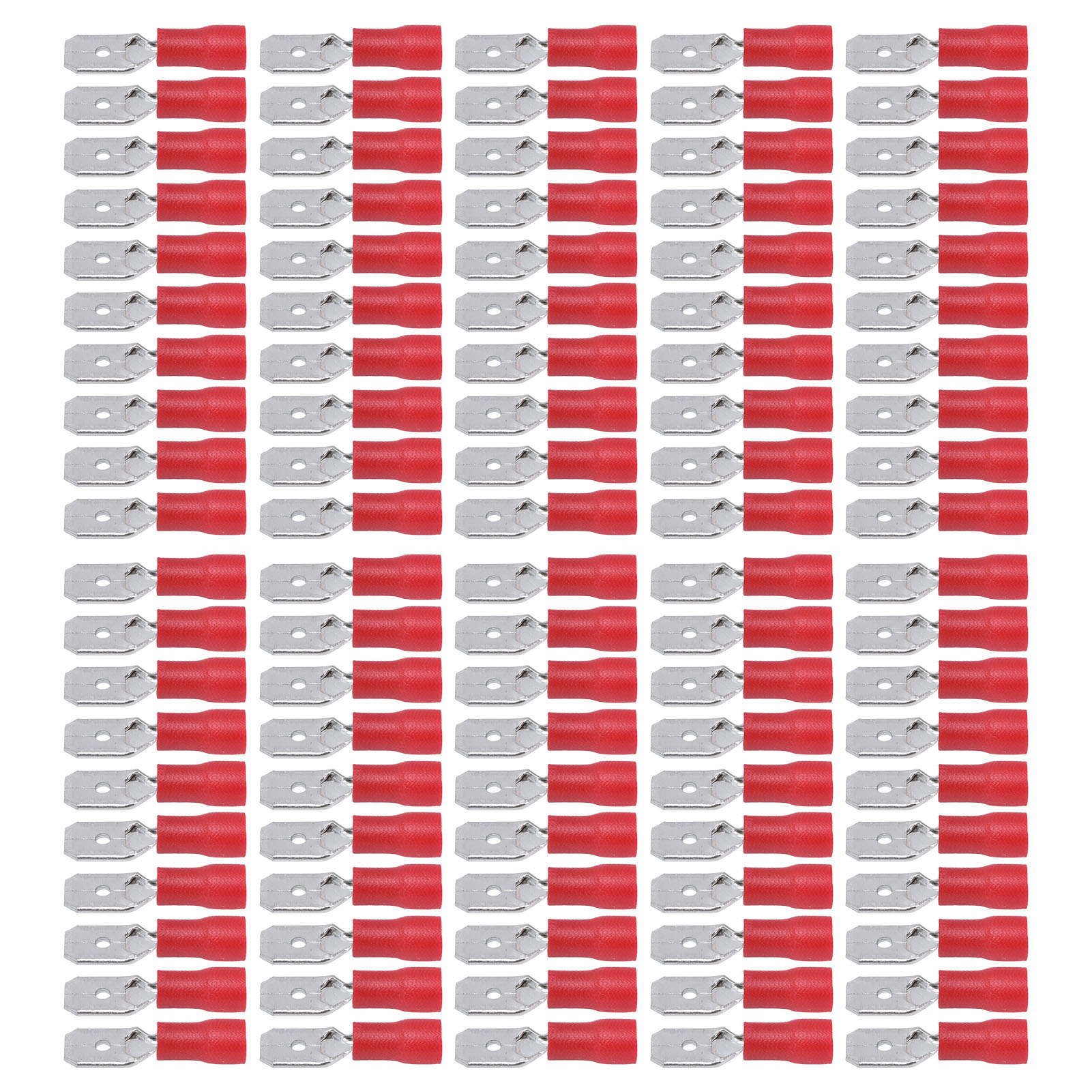 100 Pvc-isolierte Kupfer-gabelklemmen, Crimpanschluss 22-16 Awg Mdd1.25-250, Packung Mit 100 Stück Für Den Hausgebrauch