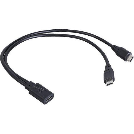 Portable Usb-c Female To Dual Usb-c Male Y-splitter Cable