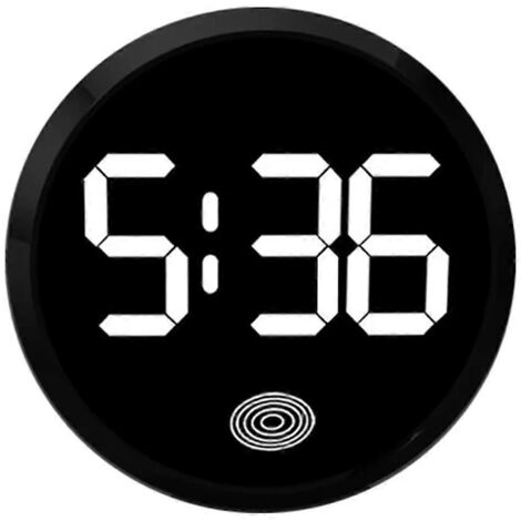 Auto-innenraumuhr, Auto-uhr, Runde, Leuchtende Digitale Touch-uhr Aus Schwarzer Legierung
