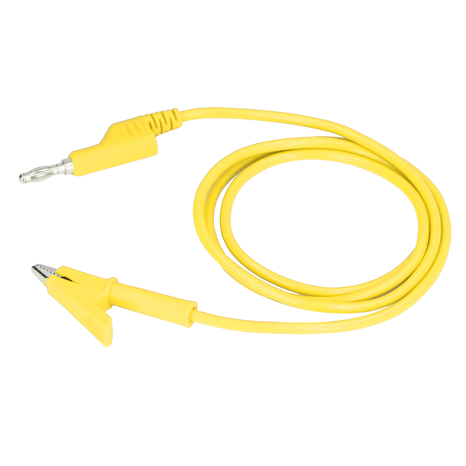 4er-pack Messleitungen Mit Krokodilklemmen Und 4-mm-bananensteckern, Gelb, Flexibles Kabel Für Elektrische Messungen J.70035-1