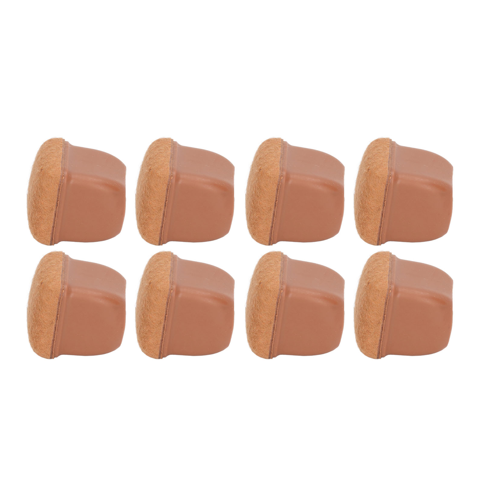 8 Stuhlbeinschoner, Geräuschdämpfende Tischgleiter, Braune Hockerbeinkappen, Dicke Quadrate, 8er-set