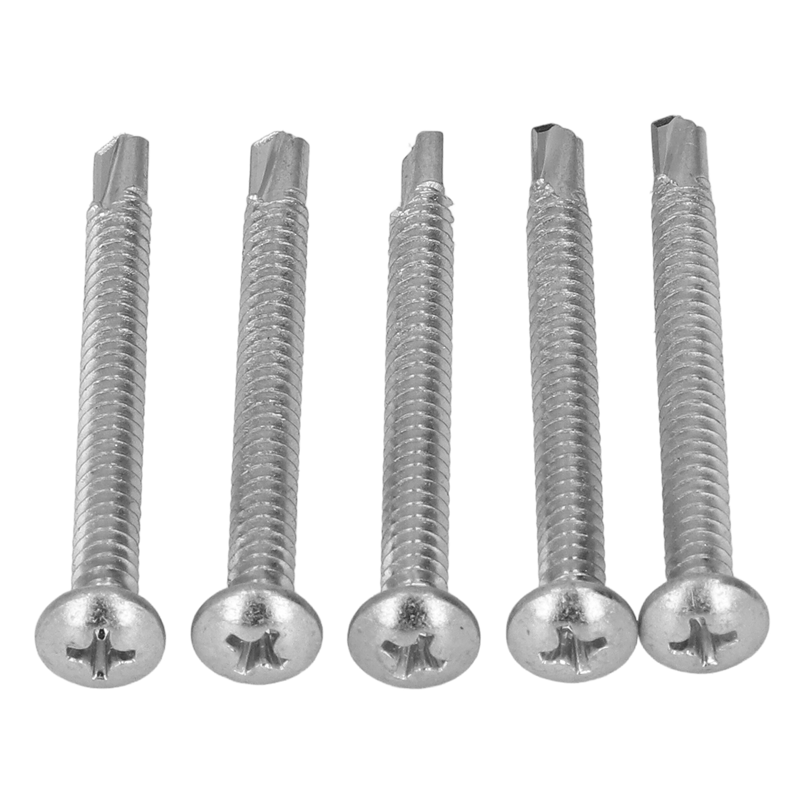 Packung Mit 50 Selbstbohrenden Schrauben Aus Verzinktem Kohlenstoffstahl, Runder Kreuzschlitzkopf 4,8 X 50 Mm Für Reparaturen Und Befestigungen