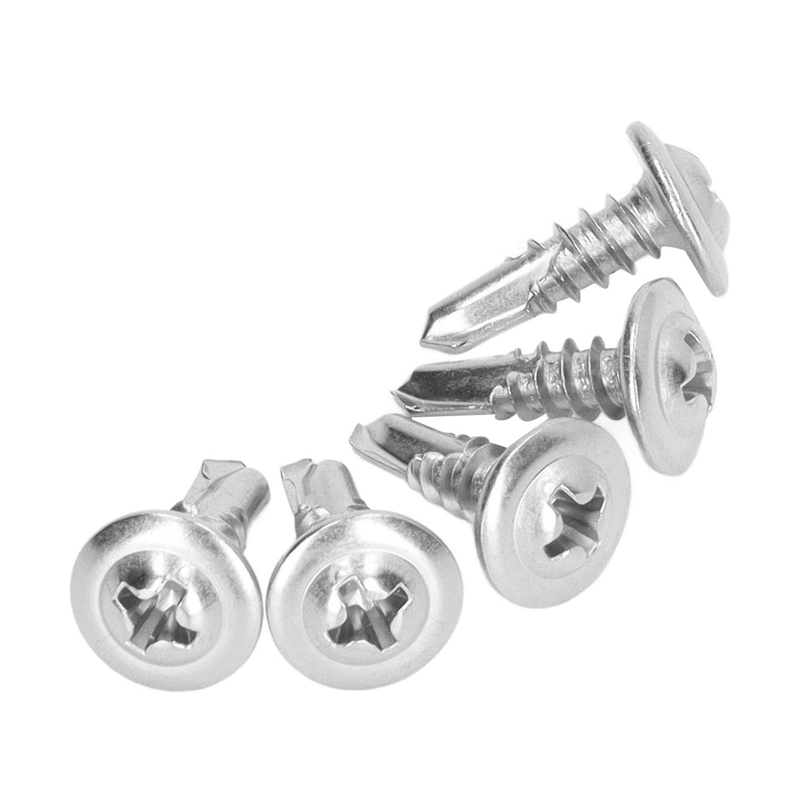 Selbstbohrende Schraube Aus Edelstahl 410, Senkkopf Mit Unterlegscheibe, Schnellverschluss-maschinenschraube Für Den Maschinenbau, 4,8 X 16 Mm, 100er-packung