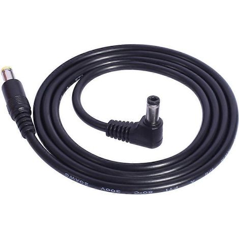 100 Cm Langes Netzkabel, 20 Awg-draht, 5,5 X 2,5 Mm Auf 5,5 X 2,1 Mm Stecker (stecker Auf Stecker), Schwarz