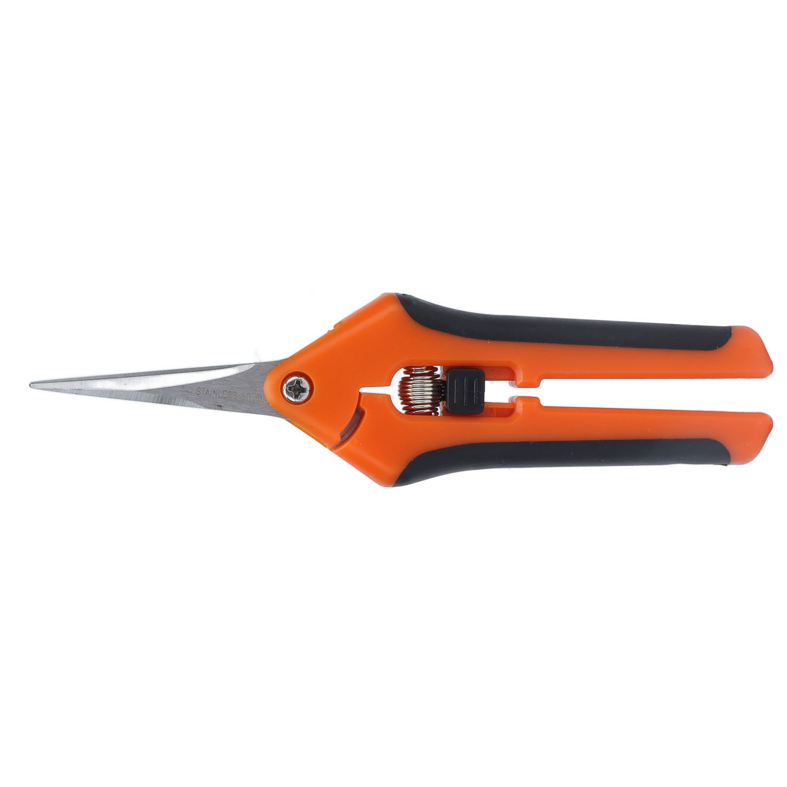 6,5-zoll-gartenschere Mit Anti-ermüdungsfeder, Komfortablem Ergonomischem Griff, Sichere Und Robuste Orangefarbene Gartenschere Für Gemüsegärten