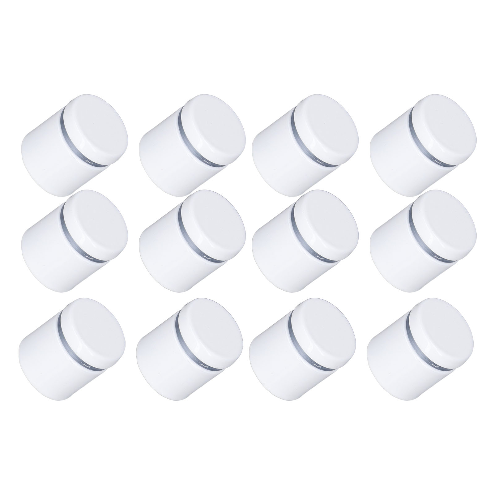 12 Edelstahlhalterungen Für Acrylplatten, 1x1 Zoll Wandabstandsschrauben, Befestigungsnägel Für Werbedisplays, Weiß