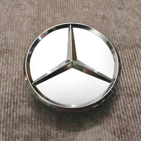 Satz Mit 4 Radnabenkappen (75 Mm) Für Mercedes Ce-klasse Glk Glc Cls Ml Abr, Silber Dreieck-design, Oem-stil, 4 Stück, Silber