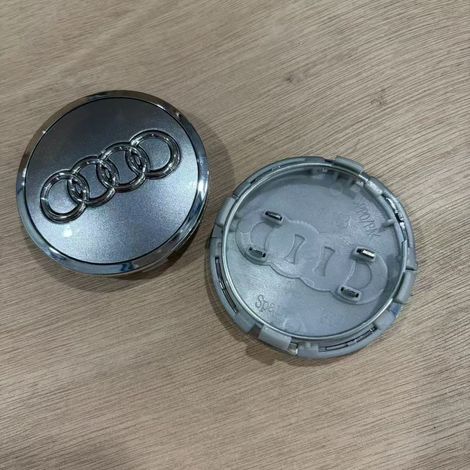 Satz Mit 4 Radnabenkappen (61 Mm) Für Audi A4l, A3, A6l, Q2l, Q3 Und Q5l, Dekoratives Felgenmitten-emblem, Autozubehör Für Reifen, 4 Stück, Grau