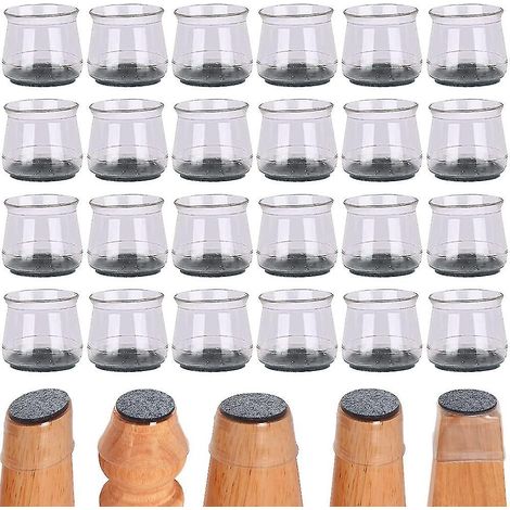 Set Mit 24 Silikon-stuhlbeinschonern Für Parkettböden, Tischbeinüberzügen, Schutzkappen Für Hockerbeine, Möbelgleitern Mit Filz
