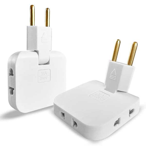3x Flachsteckdose Hinter Dem Schrank Mit 3 Kontakten Flachsteckdose Mit 180º Drehbarem Anschluss Wandsteckdose Mit Eu-us-adapter Mehrfachsteckdose 1[sz]