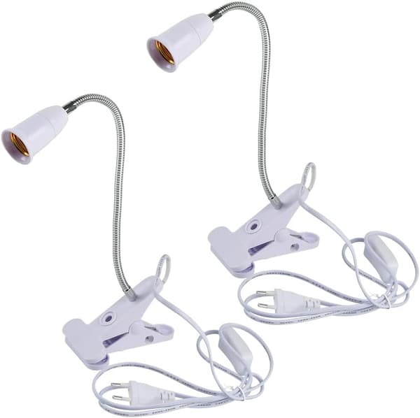 E27-klemmlampe, 2 Stück, 45 W, Glühbirne Mit Flexibler Klemme, E27-klemmlampe, Verstellbar, 360° Drehbar.