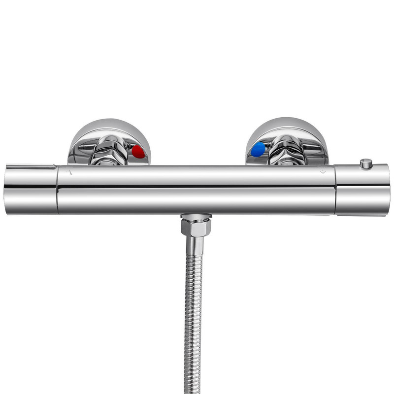 Auralum Max Duscharmatur Mit Thermostat, Mischbatterie Dusche, Duschthermostat Aufputz Thermostat Mit 38°c Sicherheitstaste, Duscharmaturen Brausethermostat Für Dusche, Armatur Dusche Chrom