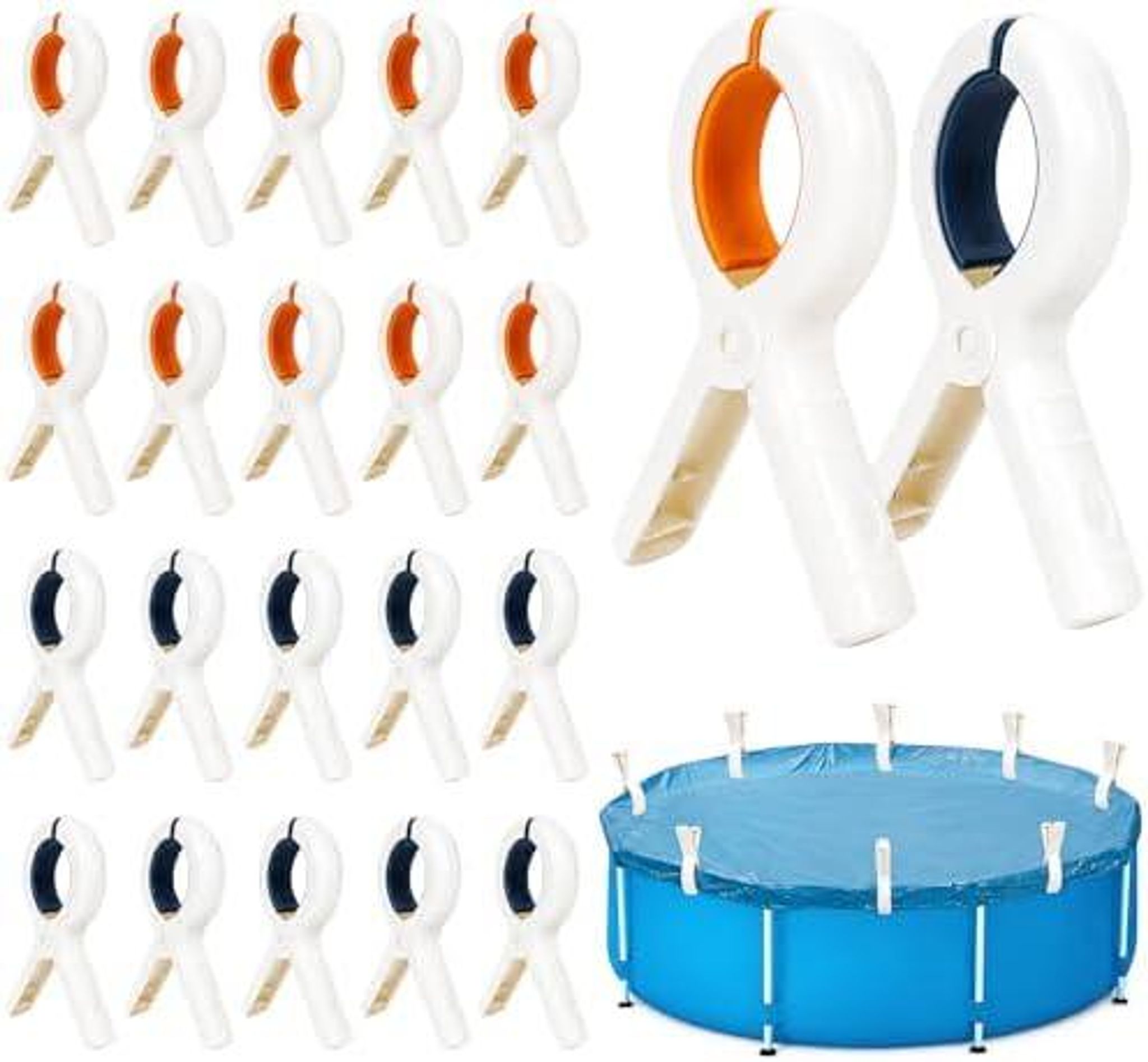 20 Stück Groß Pool Klammern Klemmzwinge - Poolabdeckung Befestigungsklammern Poolklammern Federklemme Set, Einhandzwingen Klammer Für Schwimmbadzubehör Wäscheklammer