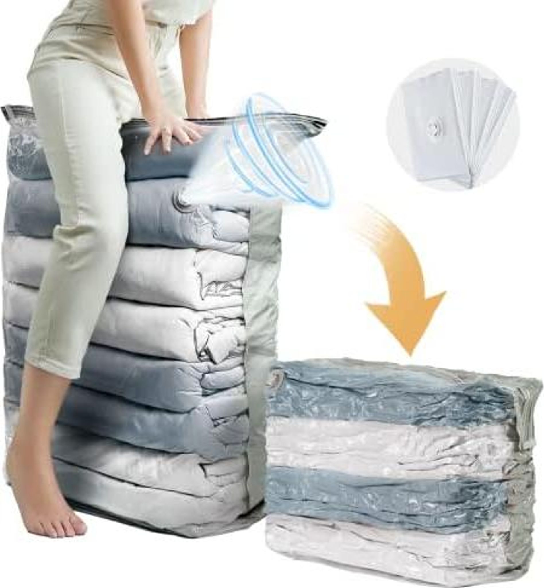 Taili Würfel Vakuumbeutel Für Kleidung, Jumbo 4 Pack (80x100x38 Cm), Extra Große Vakuumbeutel Für Bettdecken, Decken, Bettwäsche,platz Sparen Vakuum Kleiderbeutel