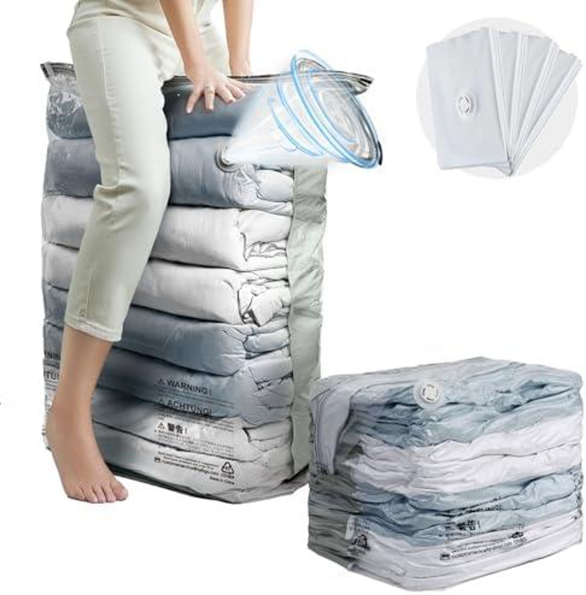 Vakuumbeutel Für Kleidung Groß Würfel, 4 Jumbo Vakuumbeutel Für Bettdecken Vacuum Bags For Clothing Vakuumierbeutel Kleidung Für Bettwäsche Kissen Zuhause Reise