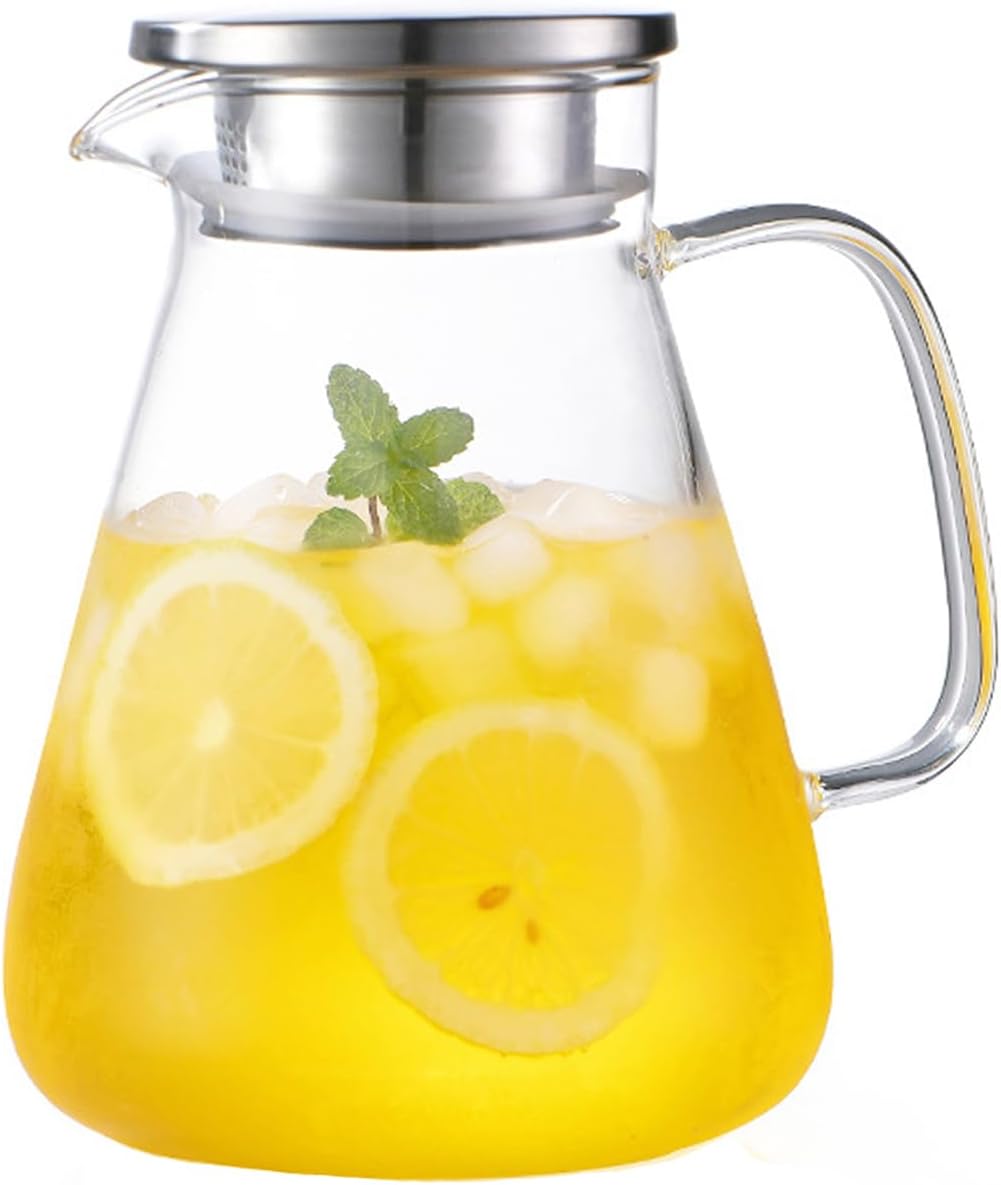 Karaffe Aus Borosilikatglas Mit Deckel Und Ausgießer, 2 Liter/70oz