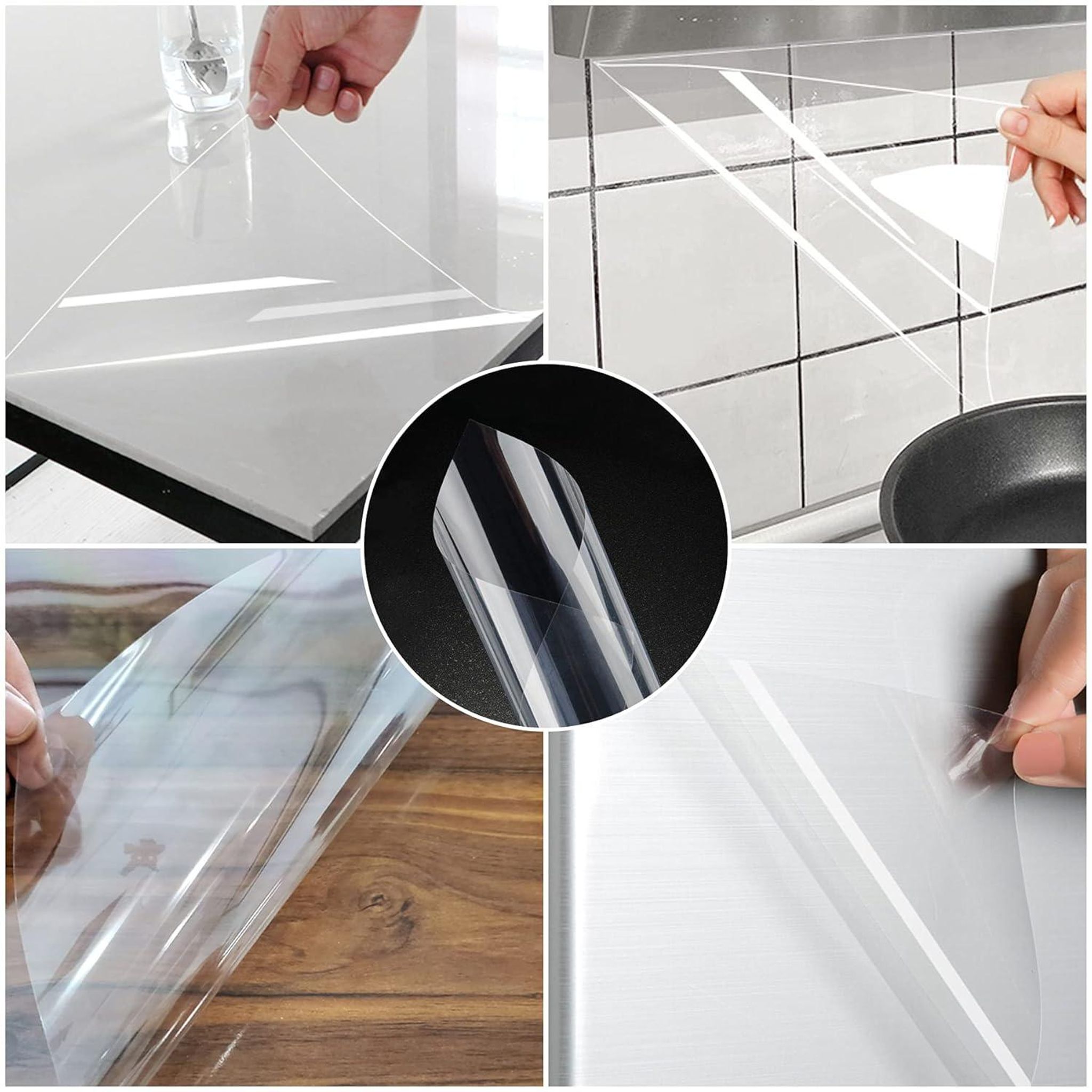 Transparent Klebefolie Selbstklebende Folie ​küchenfolie Wandschutzfolie Wasserdicht Hitzebeständige Spritzschutz Wandfolie Selbstklebend Oberflächenschutz Pvc Fliesenaufklebe (60×500cm)