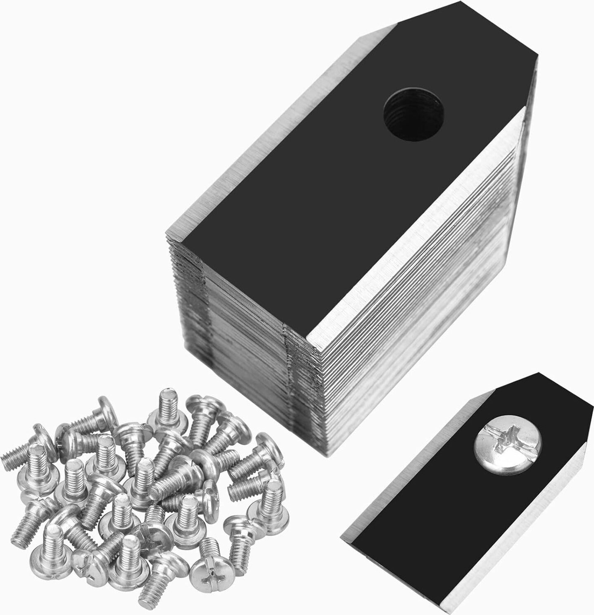 Titan Messer Klingen Set, 30 Stš¹ck Universal Mhroboter Ersatzmesser Ersatzklingen + 30 Schrauben Fš¹r Alle Husqvarna Automower Gardena Mhroboter, Rasenroboter Messerset (3g - 0,75mm), In Schwarz