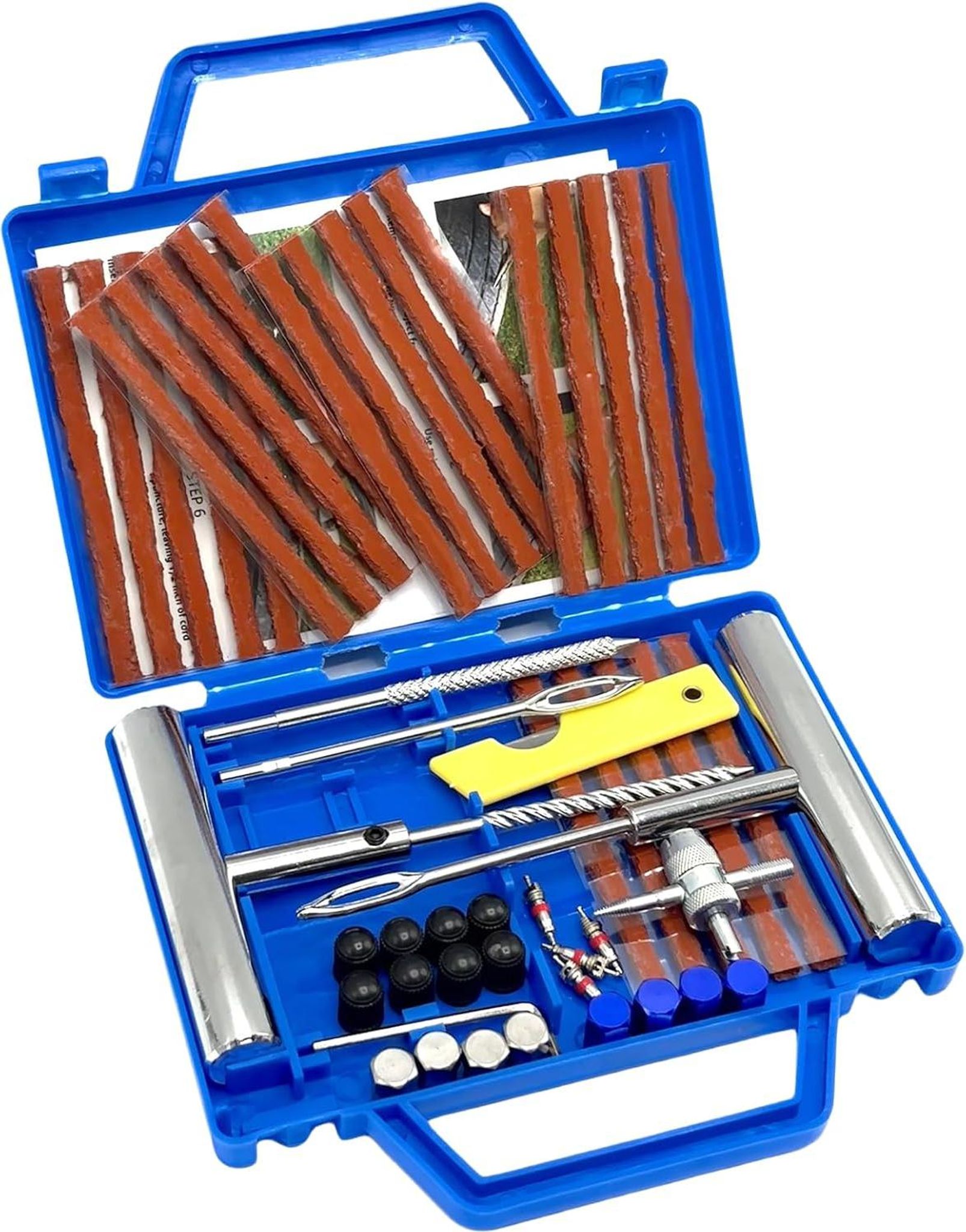 Reifenreparaturset, 52-teiliges Reifenreparaturset, Auto Tragbares Reifenreparaturset Für Auto, Lkw, Motorrad, Wohnmobil, Traktor, Suv