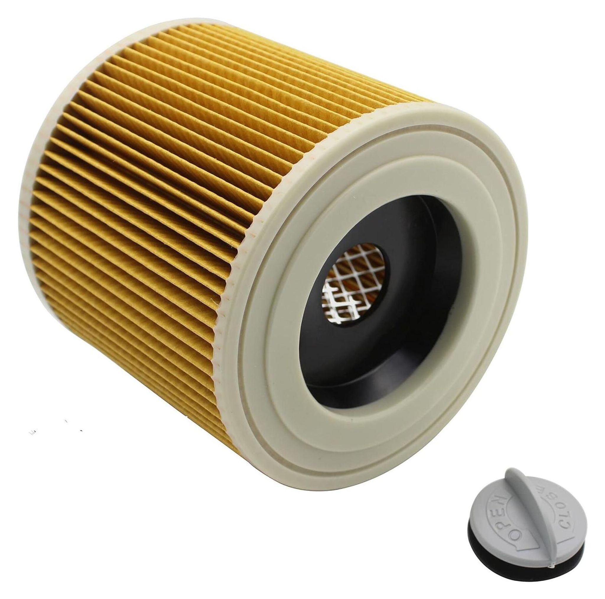 2 X Kartuschenfilter + 2 X Zusätzliche Verschlussschrauben – Für Kärcher Wd3 Premium Wd2 Wd3 Wd 3 Mv3 Wd 3 P Staubsauger – Erweiterungsset Ersetzt 6.414-552.0, 6.414-772.0 Staubsaugerfilter