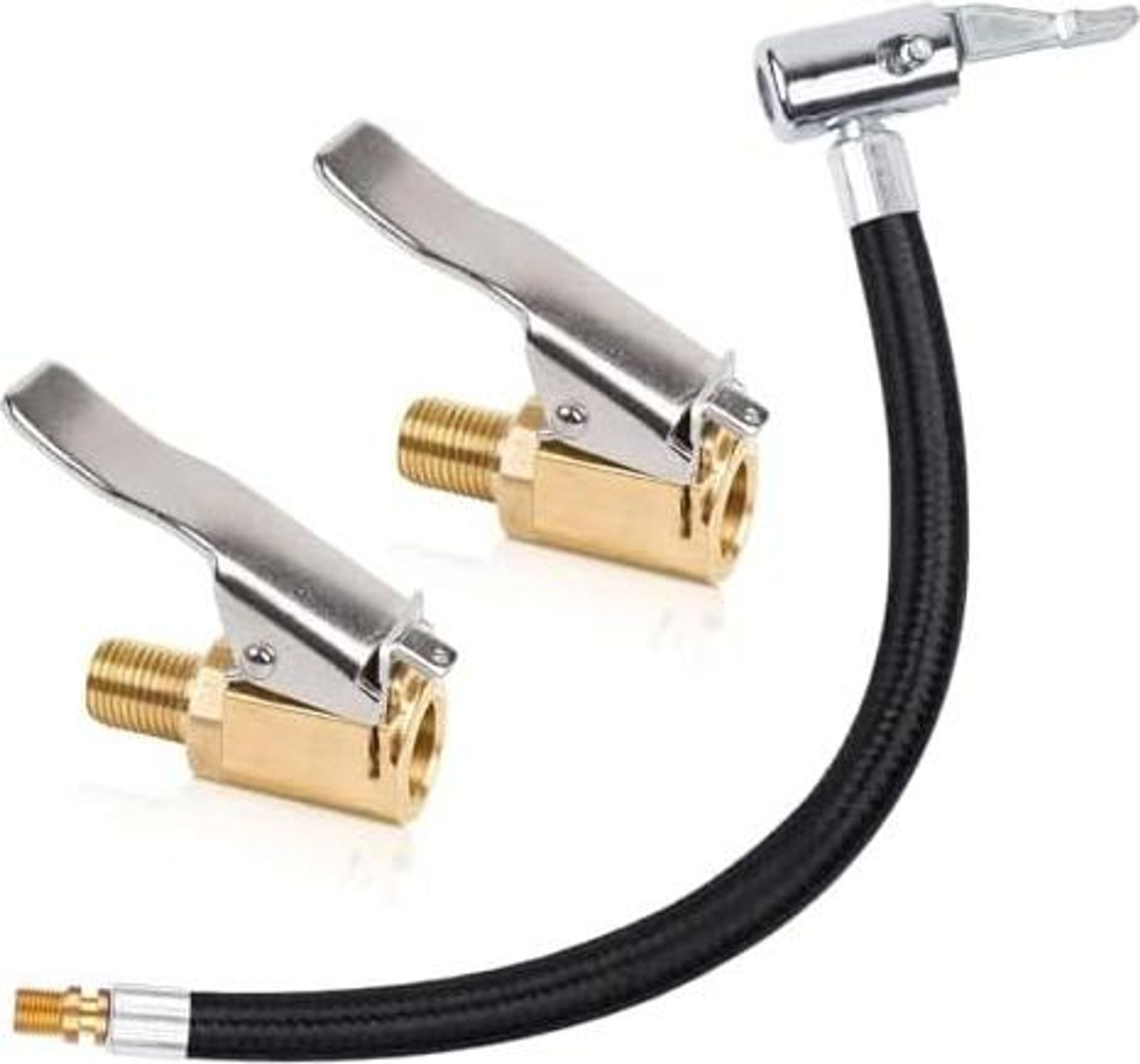 2 Stück Reifenfüller Schlauch, 20cm Autoventil Adapter Mit 8mm Ventilverlängerung Set Hebelstecker Air Chuck Reifenfüllschlauch Für Auto Fahrrad Motorrad Kompressor