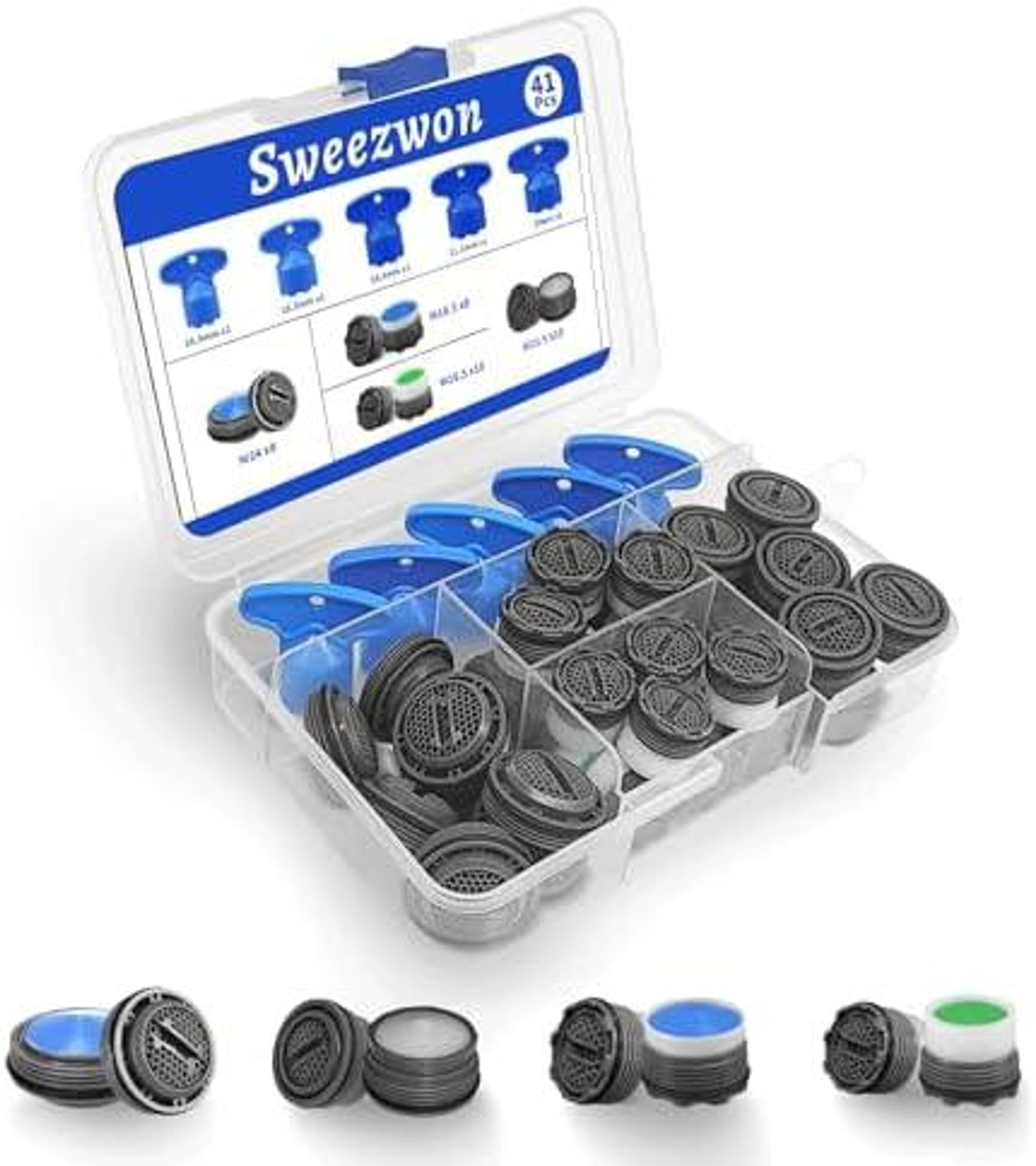 Perlator-set, 36 Stück Strahlregler Für Wasserhähne Mit 5 Schlüsseln, Wasserhahn-sieb-einsätze M16.5 M18.5 M21.5 M24 Für Küche & Bad, Wassersparend