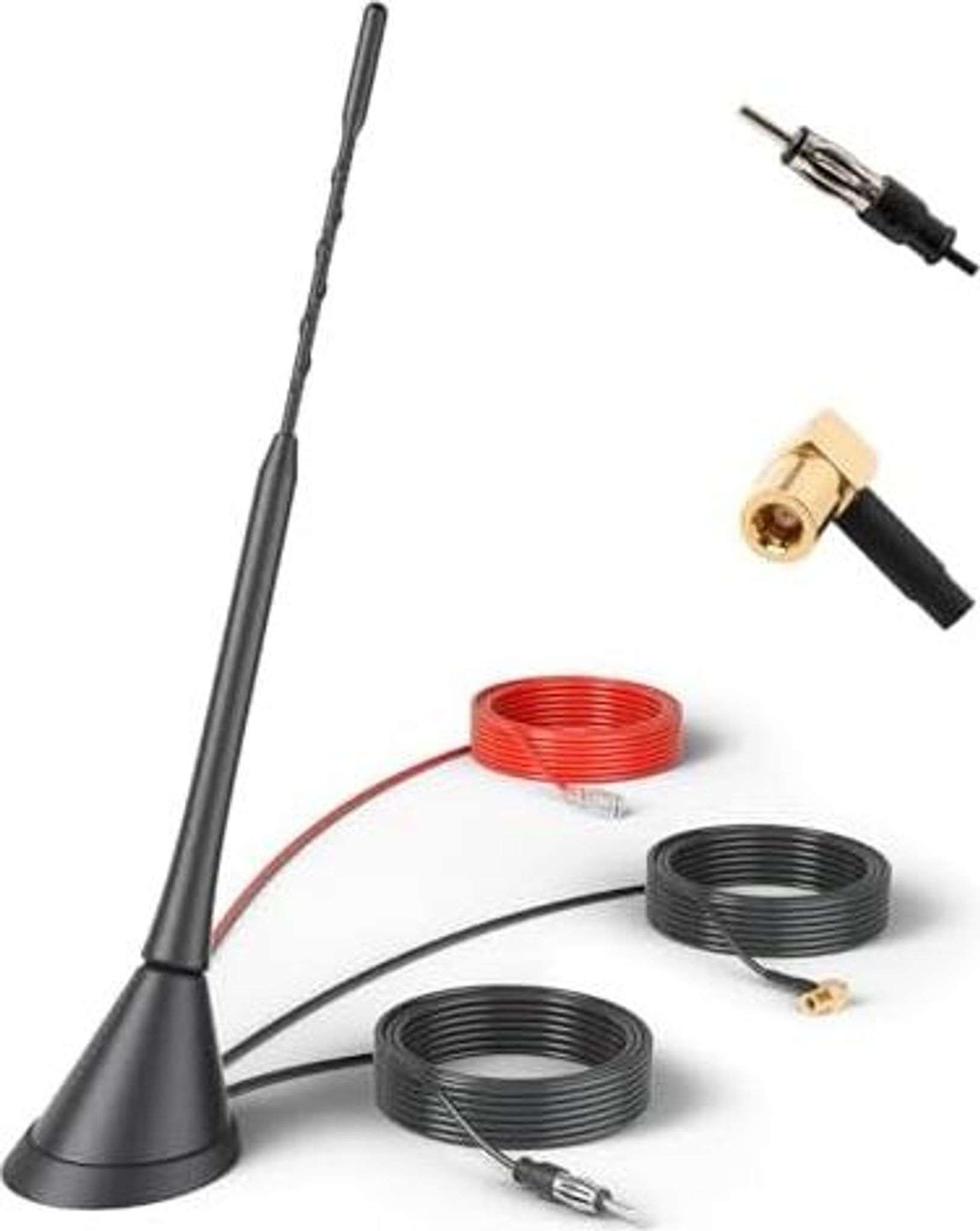 Red Wolf Autoantenne Dab Antenne Mit 5 M Verlängerungskabel Dachantenne Fm Am Din Male Auto Radio Antenne Smb Adapter Booster Verstärker Für Fm Am Radio Blaupunkt Sony Pioneer