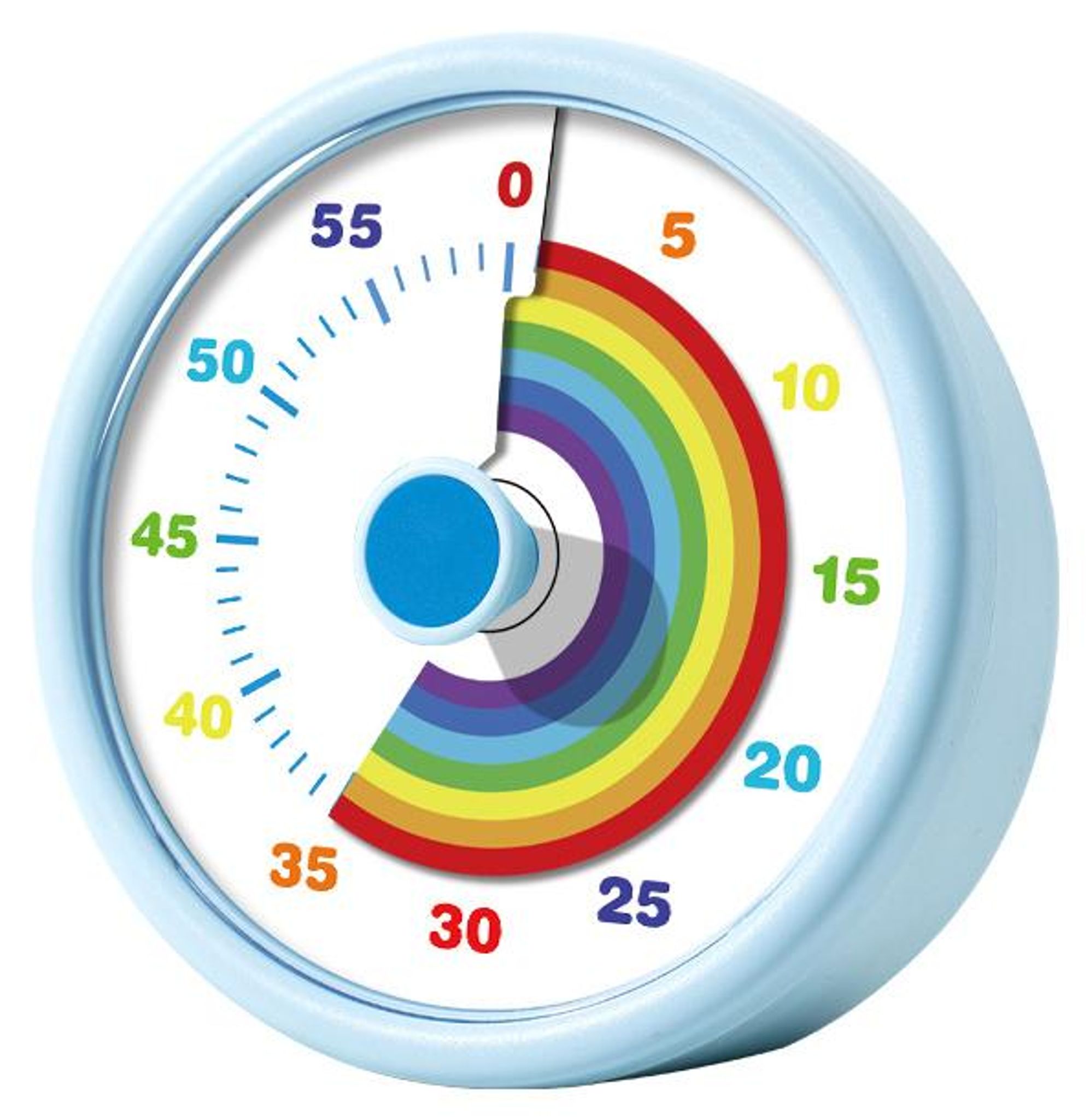 Visueller Timer Für Kinder, 60-minuten Countdown Für Klassenzimmer Büro Küche, Schreibtisch Kinder Zeitmana Gement Tools Mit Leisem Betrieb, Pomodoro Timer Regenbogenmuster (blau)