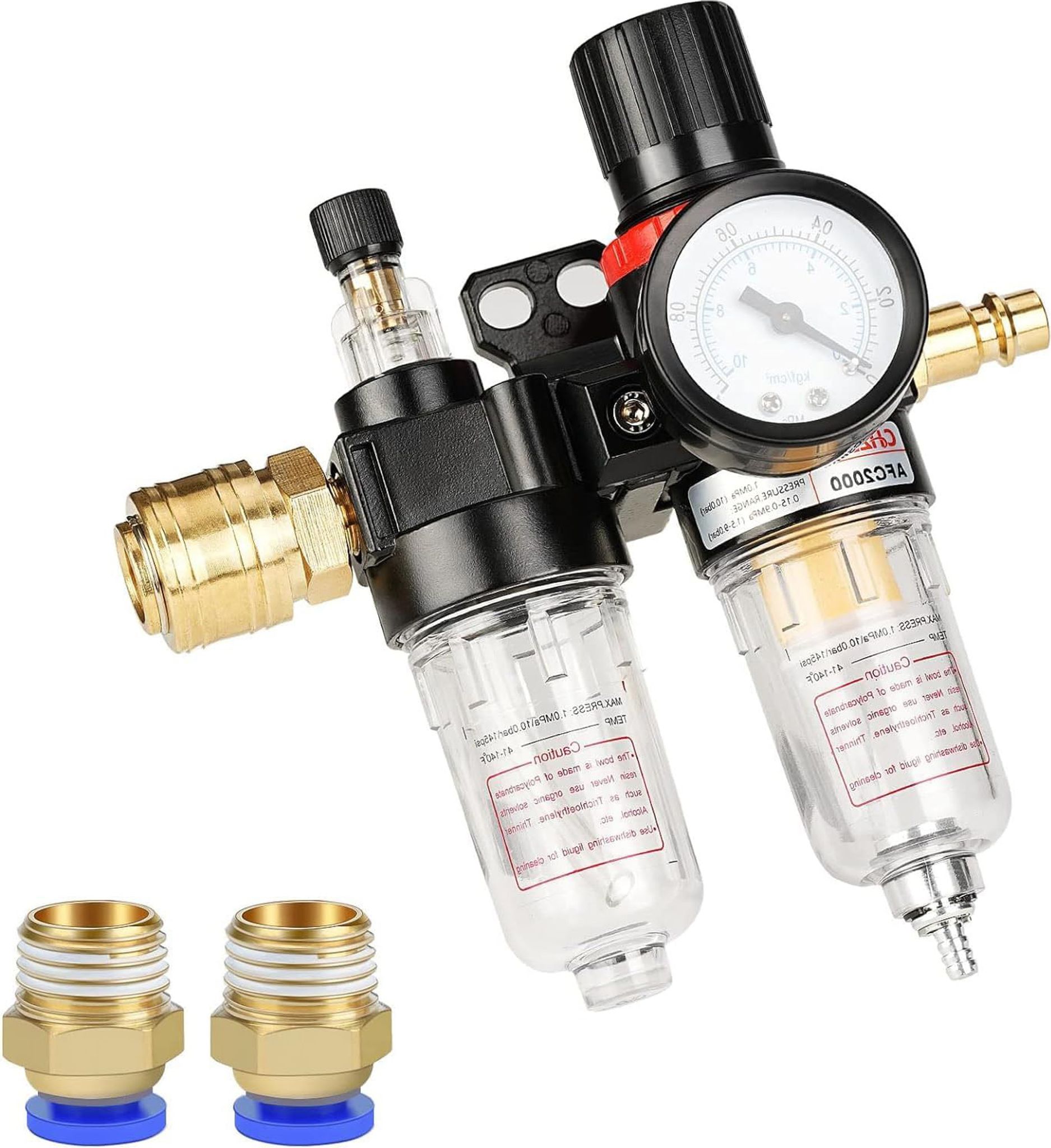 1/4 Zoll Druckluft Druckminderer Wasserabscheider Druckluft Mit Manometer Labscheider Druckregler Zubehr Fš¹r Kompressor